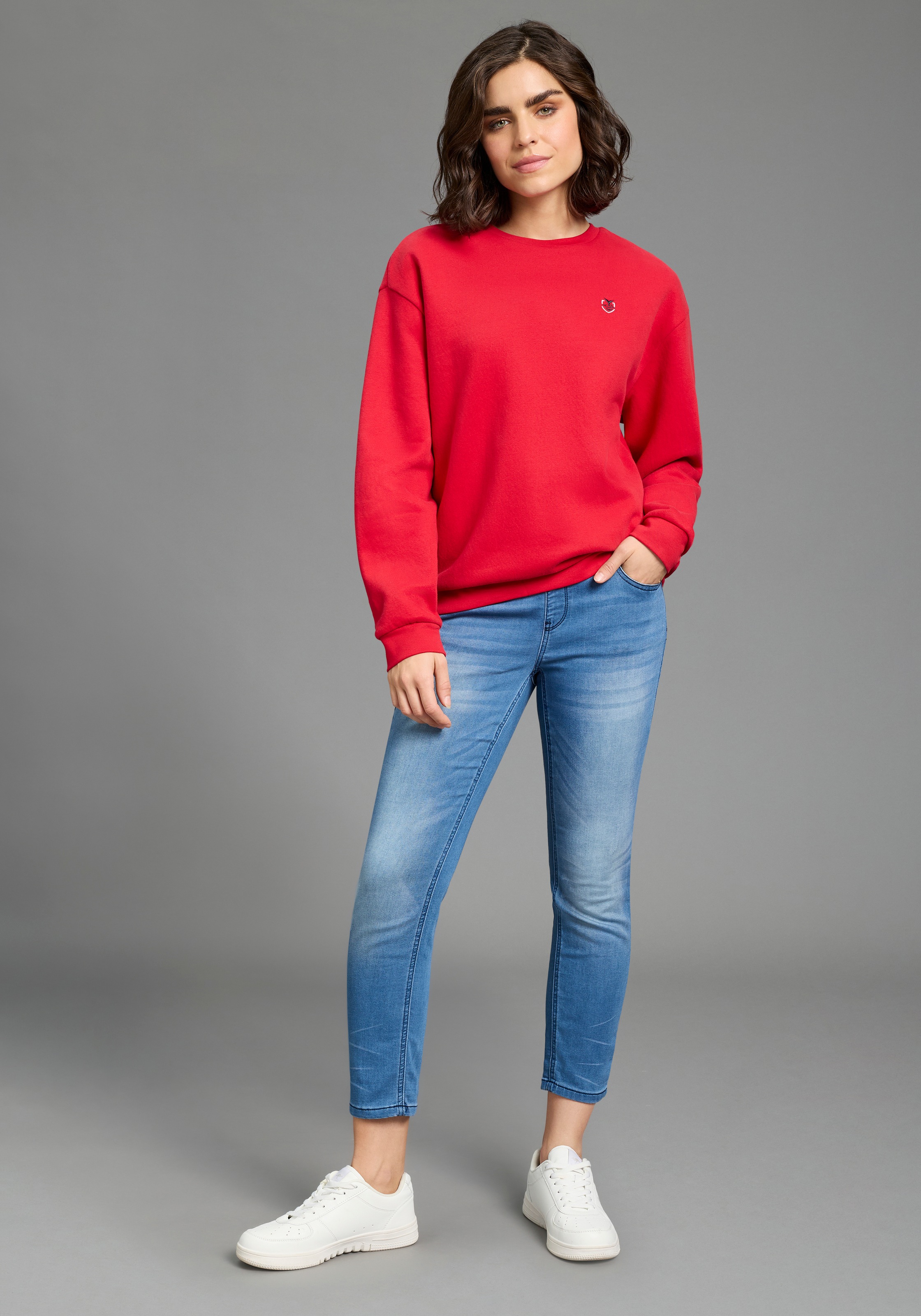 Thumbnail - KangaROOS Jogg Pants "7/8 JOGG-DENIM" weites Bein, mit Used-Waschung, hohe Leibhöhe, 7/8-Länge