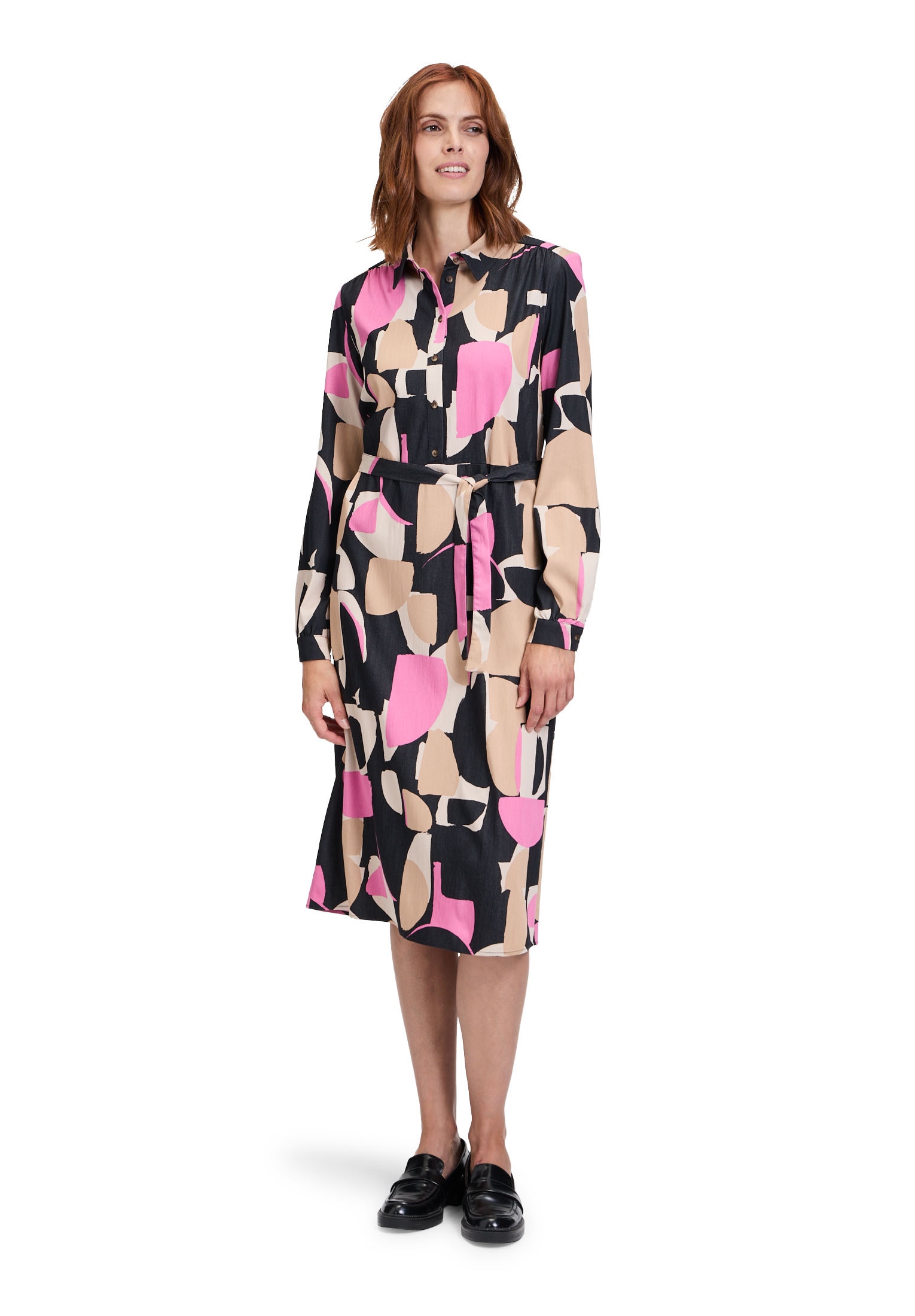 Betty&Co Druckkleid "Damen mit Kragen" Nahttasche Nahtführung günstig online kaufen