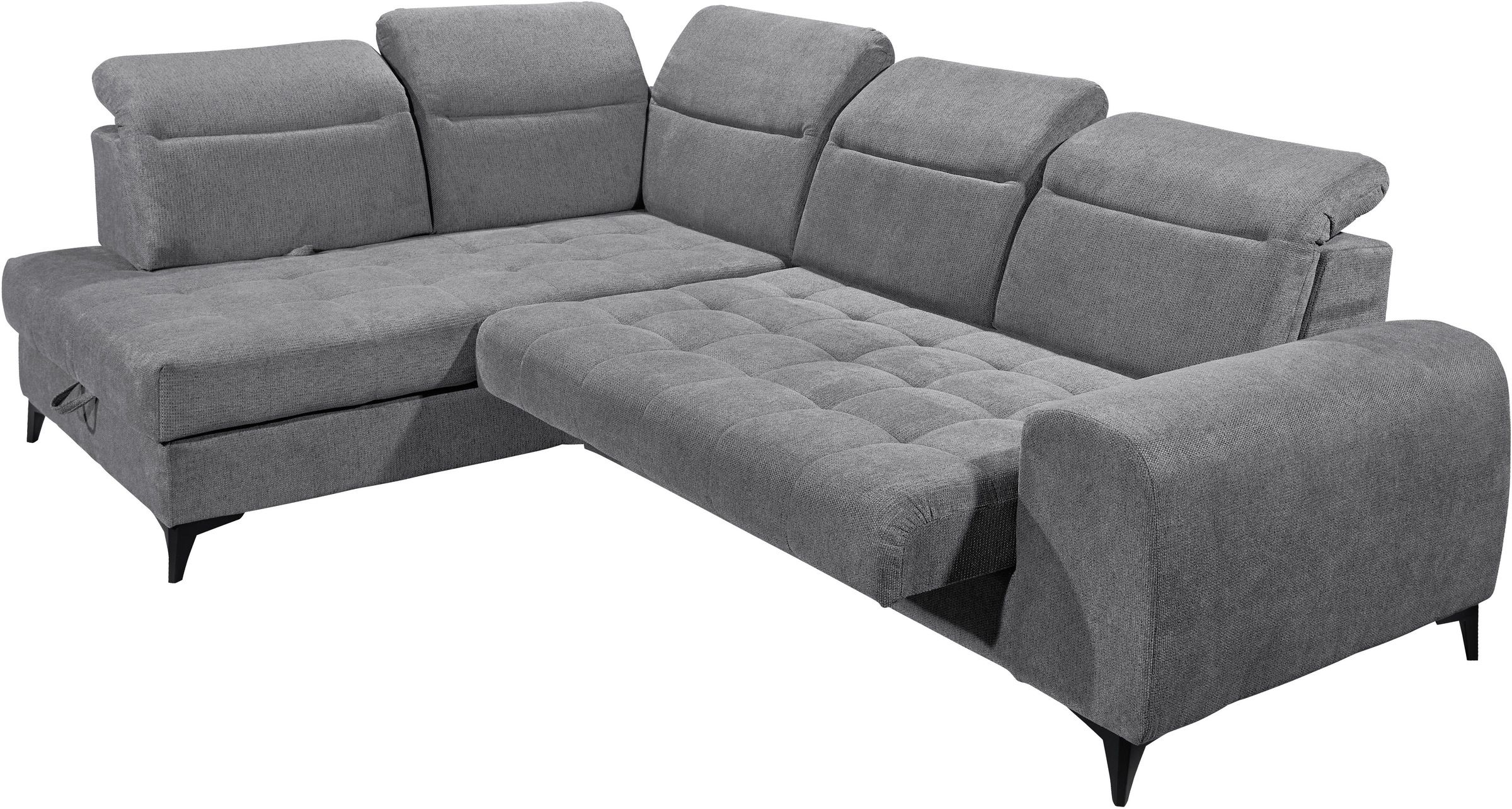 ED EXCITING DESIGN Ecksofa »Rockdale L-Form mit Bettfunktion, Bettkasten«, Kopfteilverstellung, Sitztiefenverstellung & USB-Port
