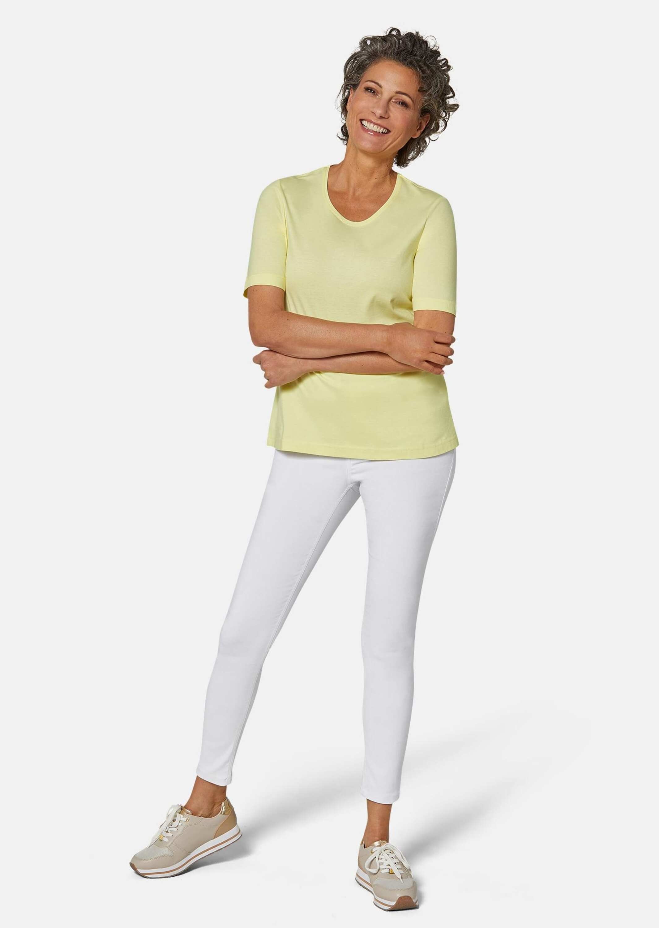 GOLDNER Langarm-Poloshirt "Basic Baumwollshirt mit kurzem Arm" Ohne günstig online kaufen