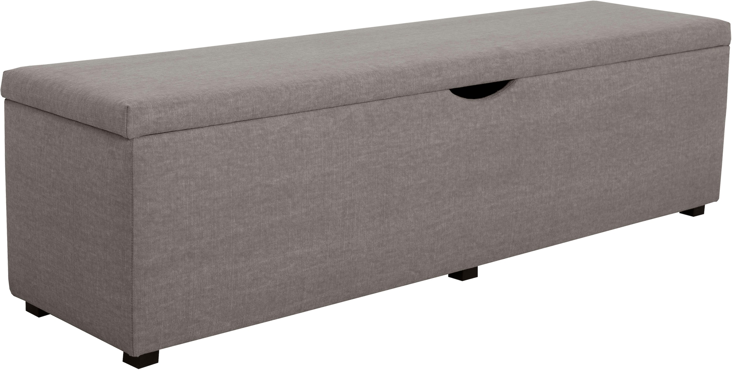 Hockerbank HOME AFFAIRE "Standard", braun (schlamm), B:160cm H:42cm T:40cm, Struktur fein (100% Polyester) für Bett »Classico«, »Piazza«, »Premium« und »Vega«;Struktur (100% Polyester) für Bett »Crato« und »Lucina«;Struktur (60% Baumwolle, 40% Leinen) für