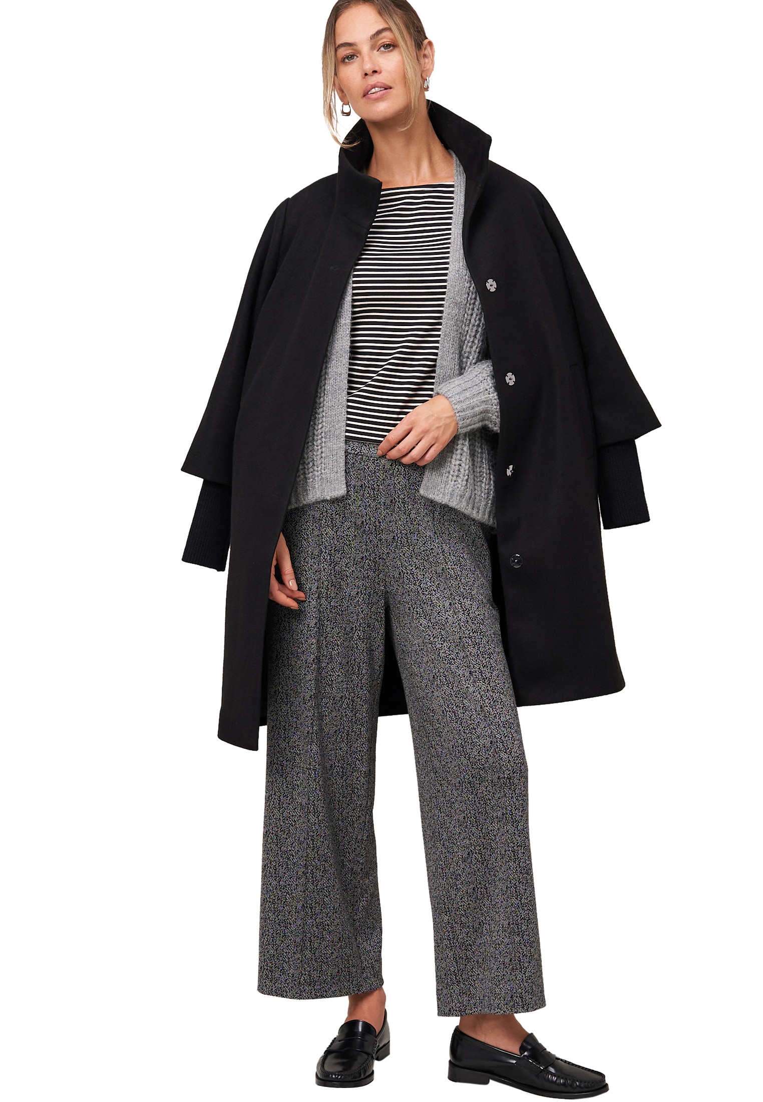 Zero Wintermantel »zero Damen Mantel Wolloptik mit Stehkragen«