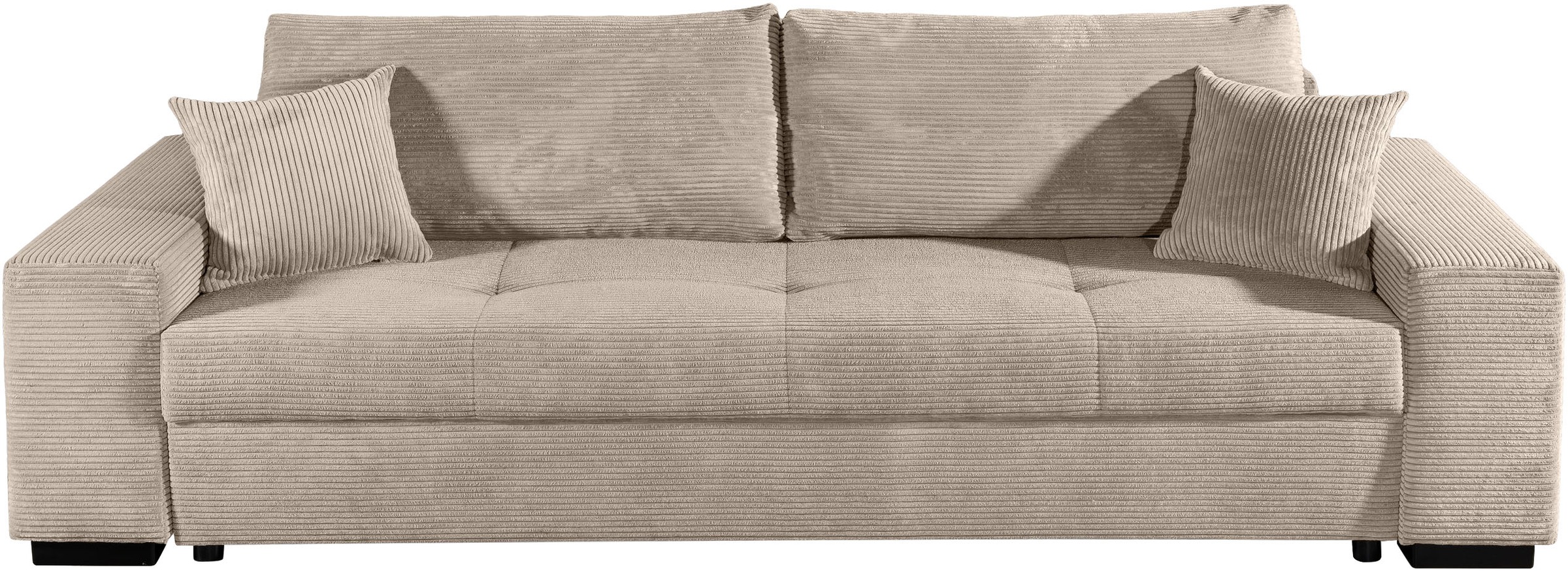 COLLECTION AB Schlafsofa "Kreta, B: 248 cm, Liegefl. 137x195 cm" Schlaffunktion, Bettkasten & 2 Zierkissen, optional mit Topper