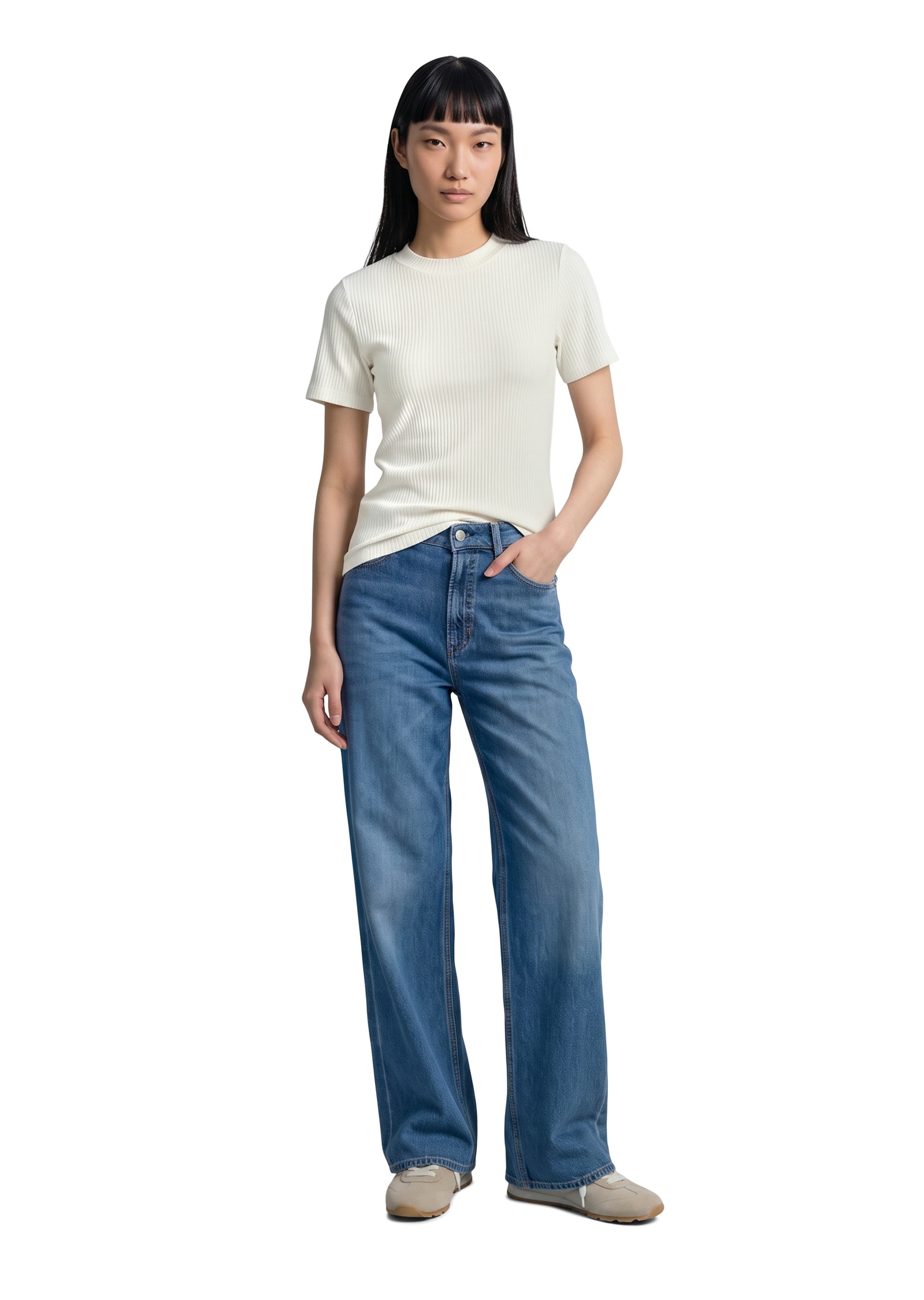 Marc O'Polo DENIM T-Shirt »aus elastischem Bio-Baumwolle-Mix«