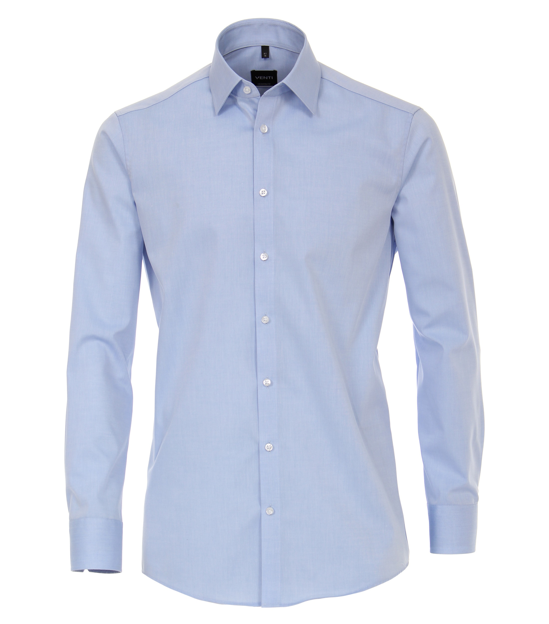 VENTI Herren Businesshemd "VENTI Businesshemd Langarm uni", blau, Gr. 40, unifarben, 100% Baumwolle, Hemden