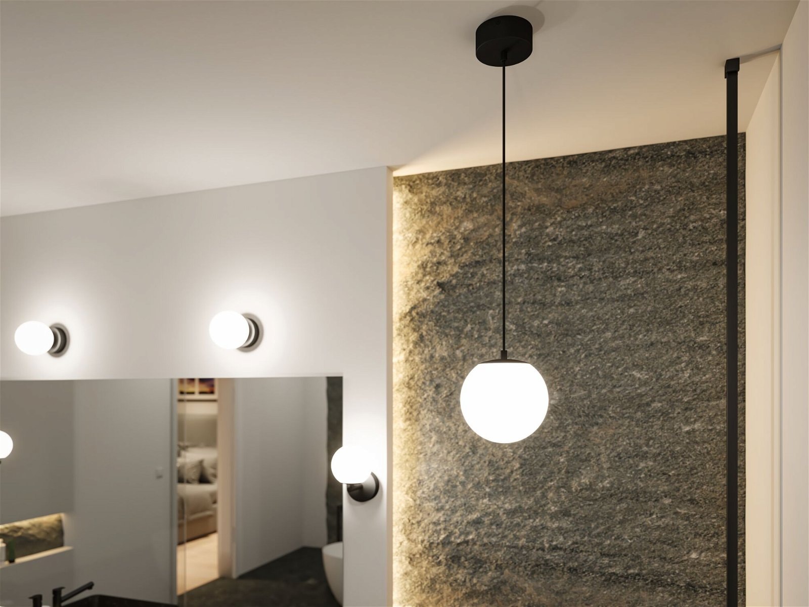 Paulmann LED Pendelleuchte »Selection Bathroom Gove IP44 9W 3000K Satin, Glas/Metall«, 1 flammig-flammig