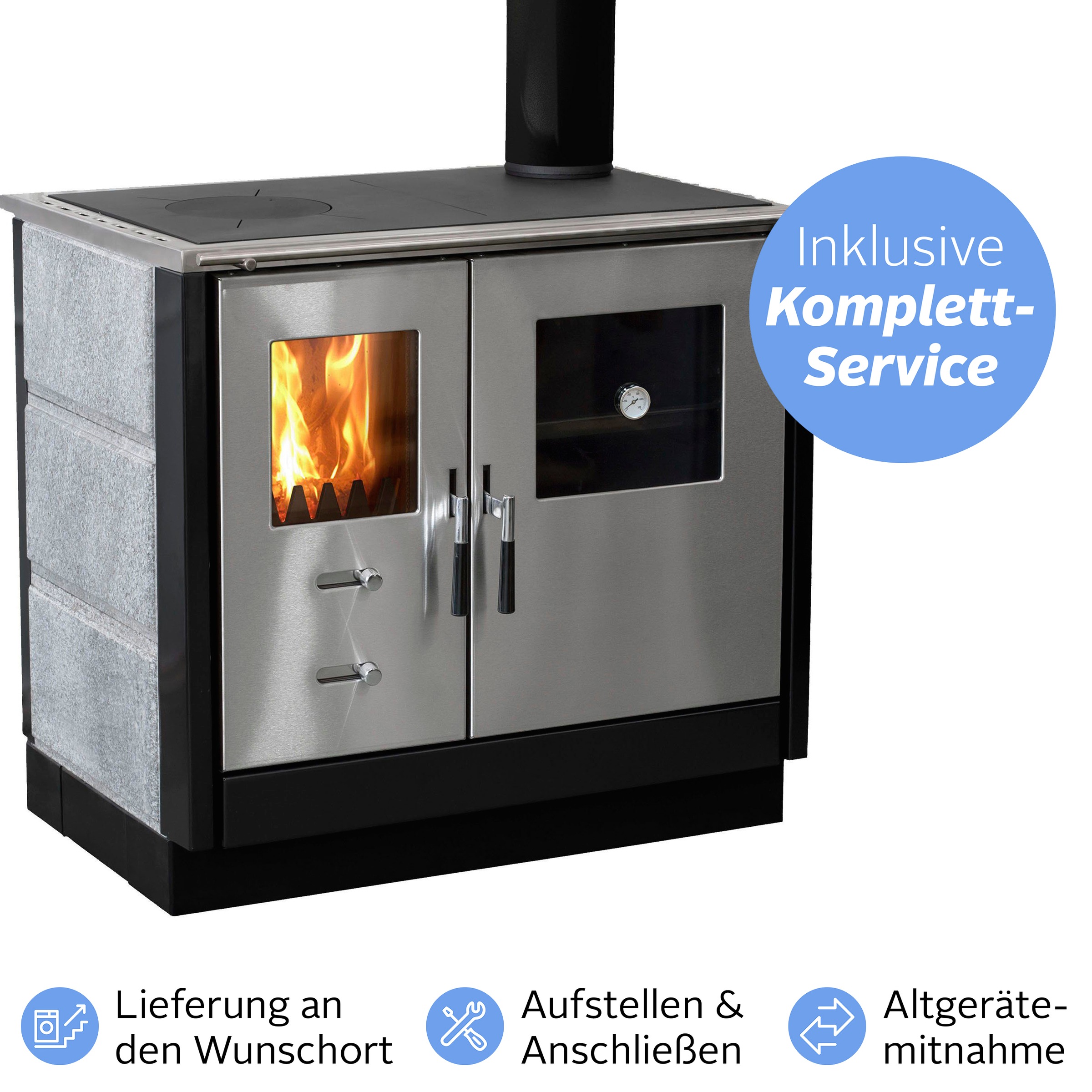 Firefix Festbrennstoffherd »»MAAS«« (Alles su ...
