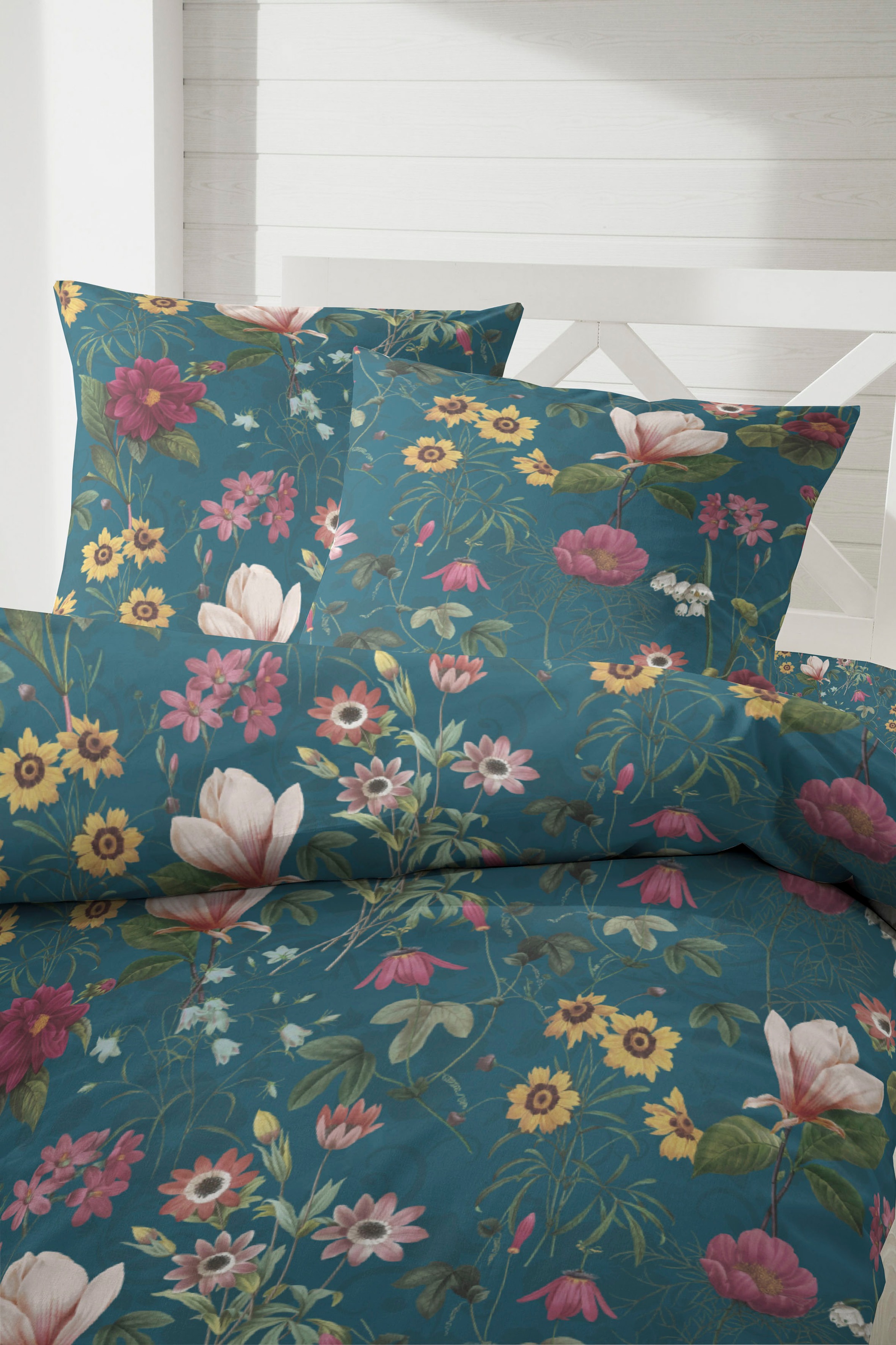 Primera Bettwäsche "Mako-Satin Bettwäsche Wilder Garten" 2 Stk. tlg. mit ei günstig online kaufen