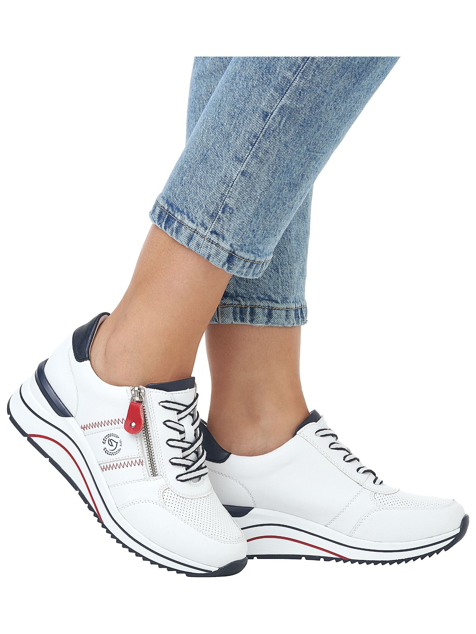 Remonte Damen Keilsneaker Weiß Dunkelblau 41 5