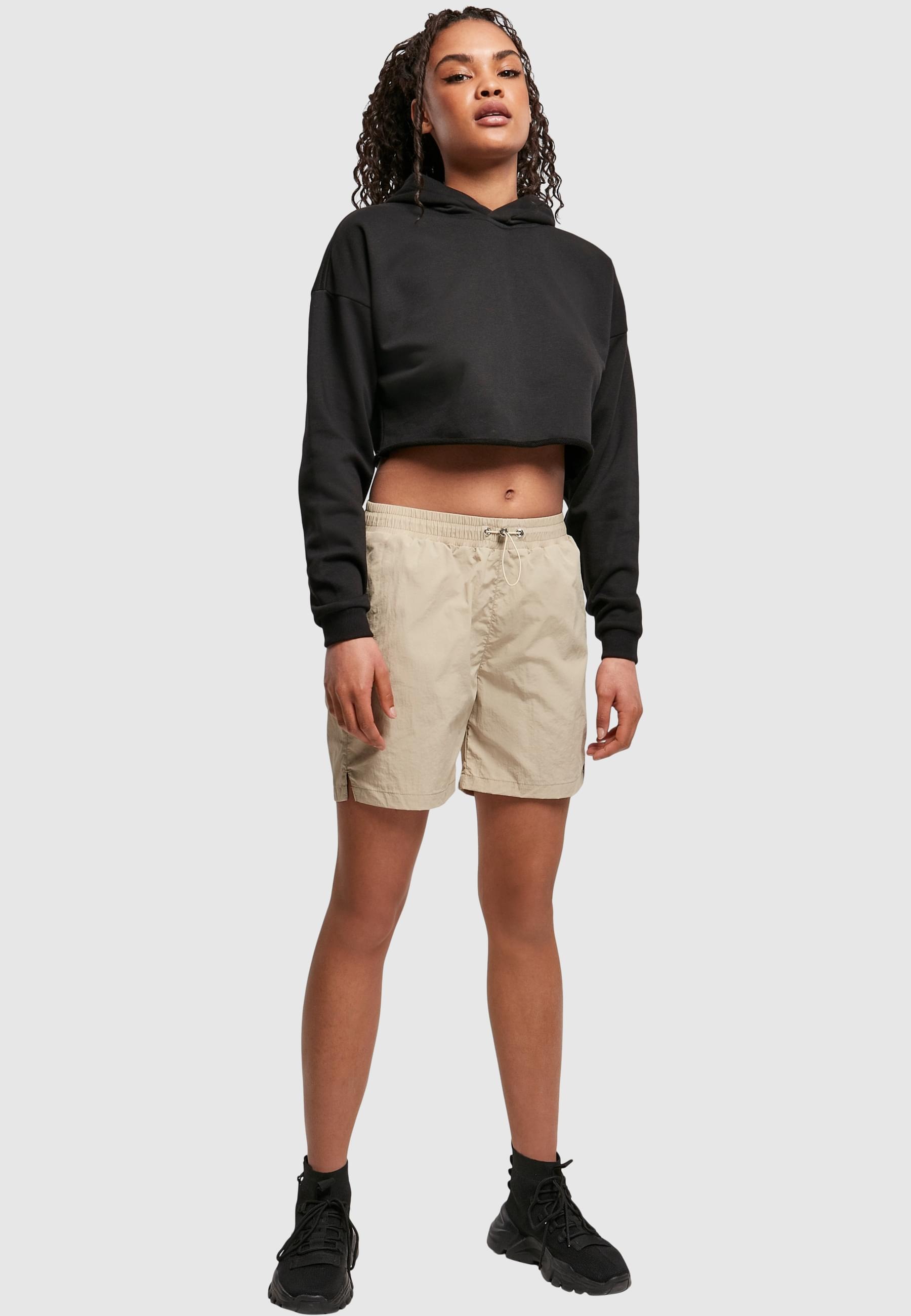 URBAN CLASSICS Rundhalspullover »Urban Classics Damen Ladies Oversized Cropped Hoody«, (1 tlg.)