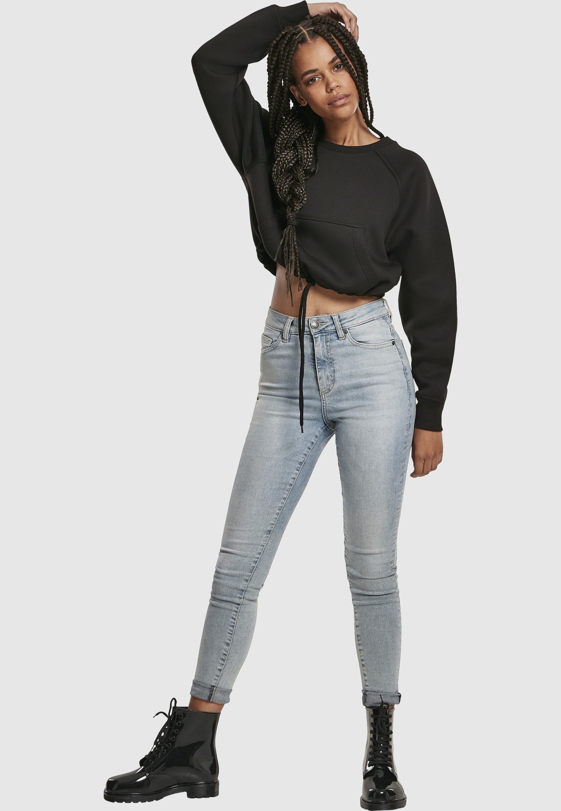 URBAN CLASSICS Sweatshirt »Urban Classics Damen Ladies Oversized Short Raglan Crew«, 1 Stk.
