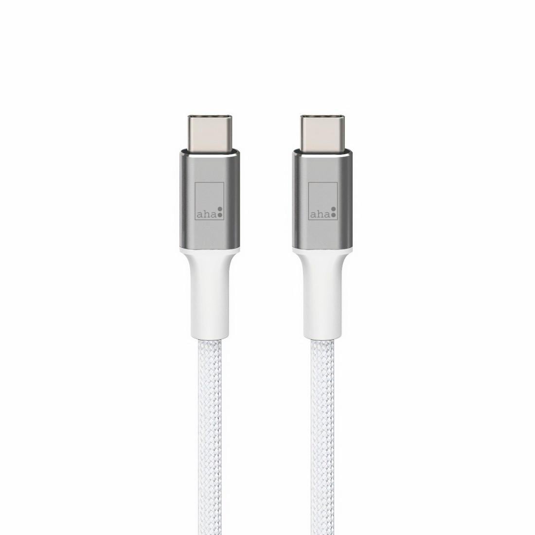 aha USB-Kabel »Ladekabel, Datenkabel, USB-C USB-C, 2,0 m, Weiß, USB-C-Kabel«, 200 cm