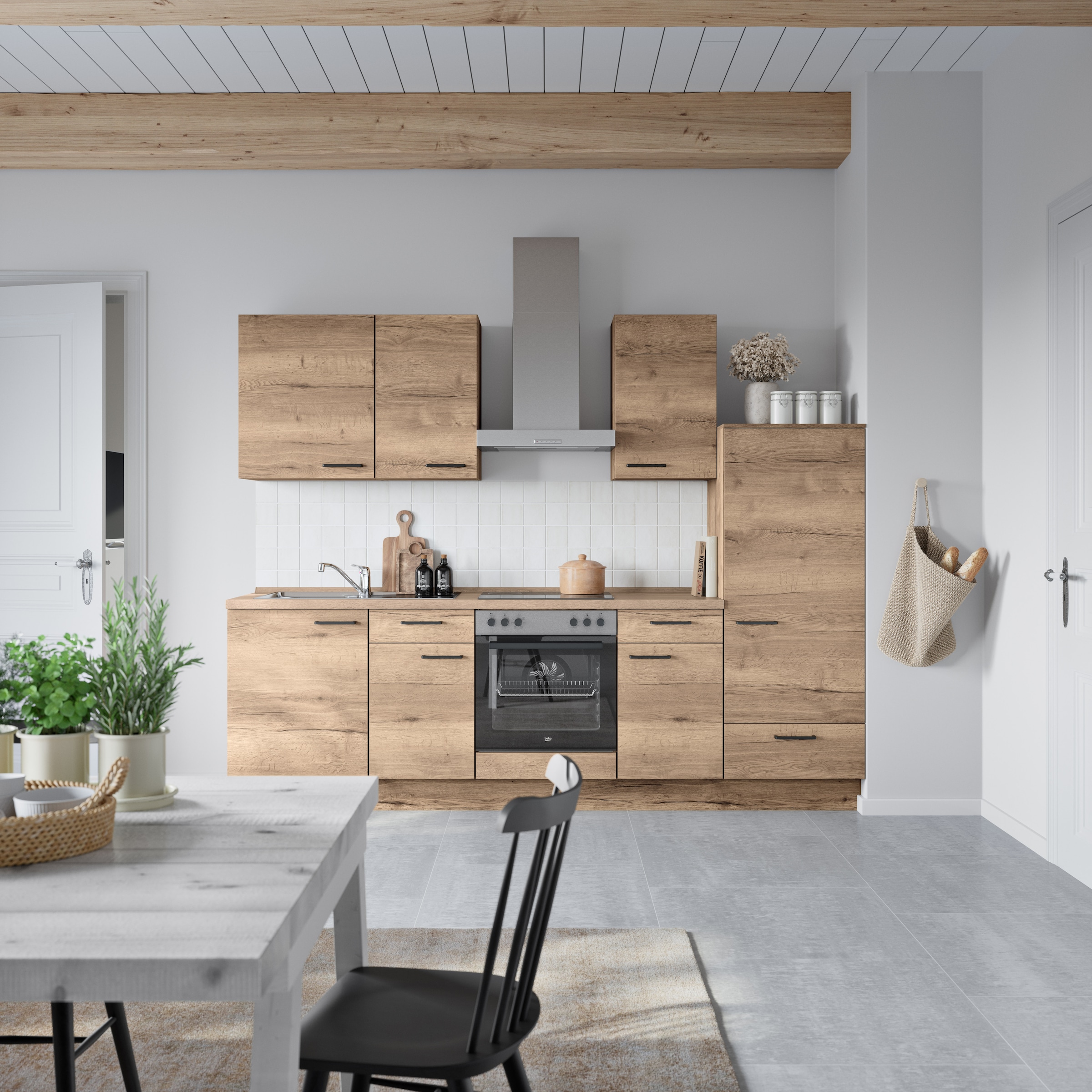 nobilia® Küchenzeile »"Structura I"« vormontiert, Ausrichtung wählbar, Breite 270 cm, wahlw. mit E-Geräten