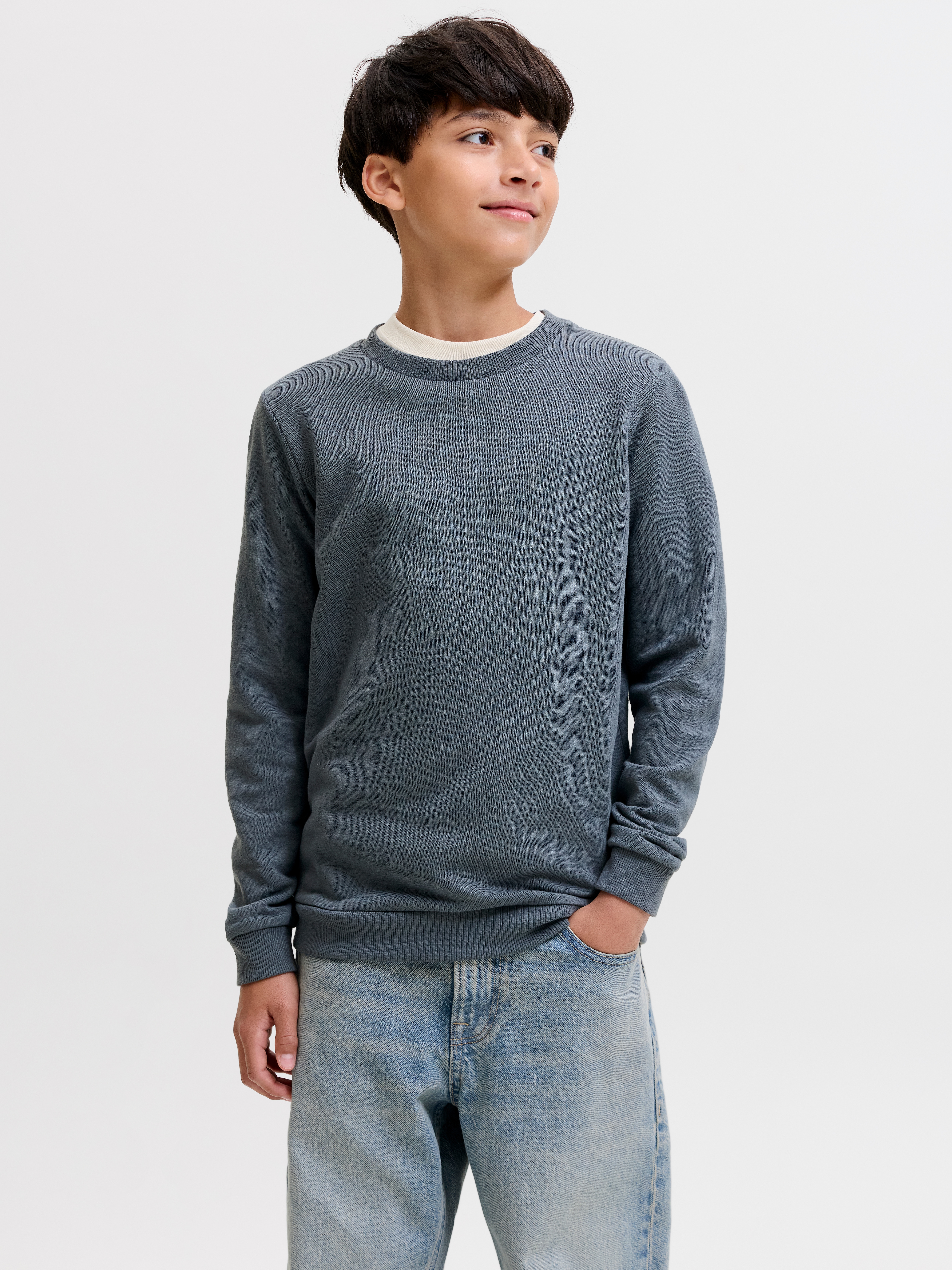 Jack & Jones Junior Sweatshirt "JJEBRADLEY einfach kombinierbar, pflegeleicht", Materialmix, regular fit