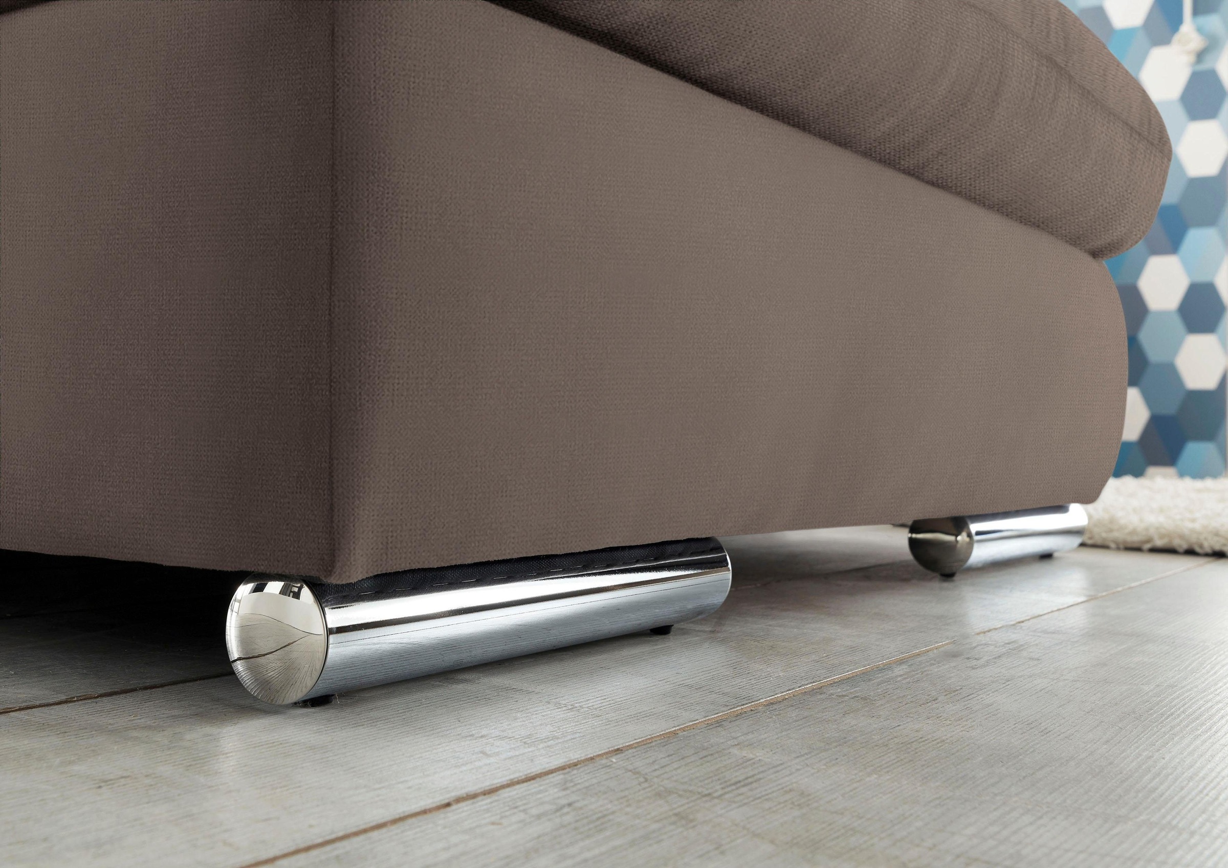 set one by Musterring Ecksofa »SO4100 V«, mit verstellbaren Kopfteilen, wahlweise mit Funktionen, Cord-Bezug