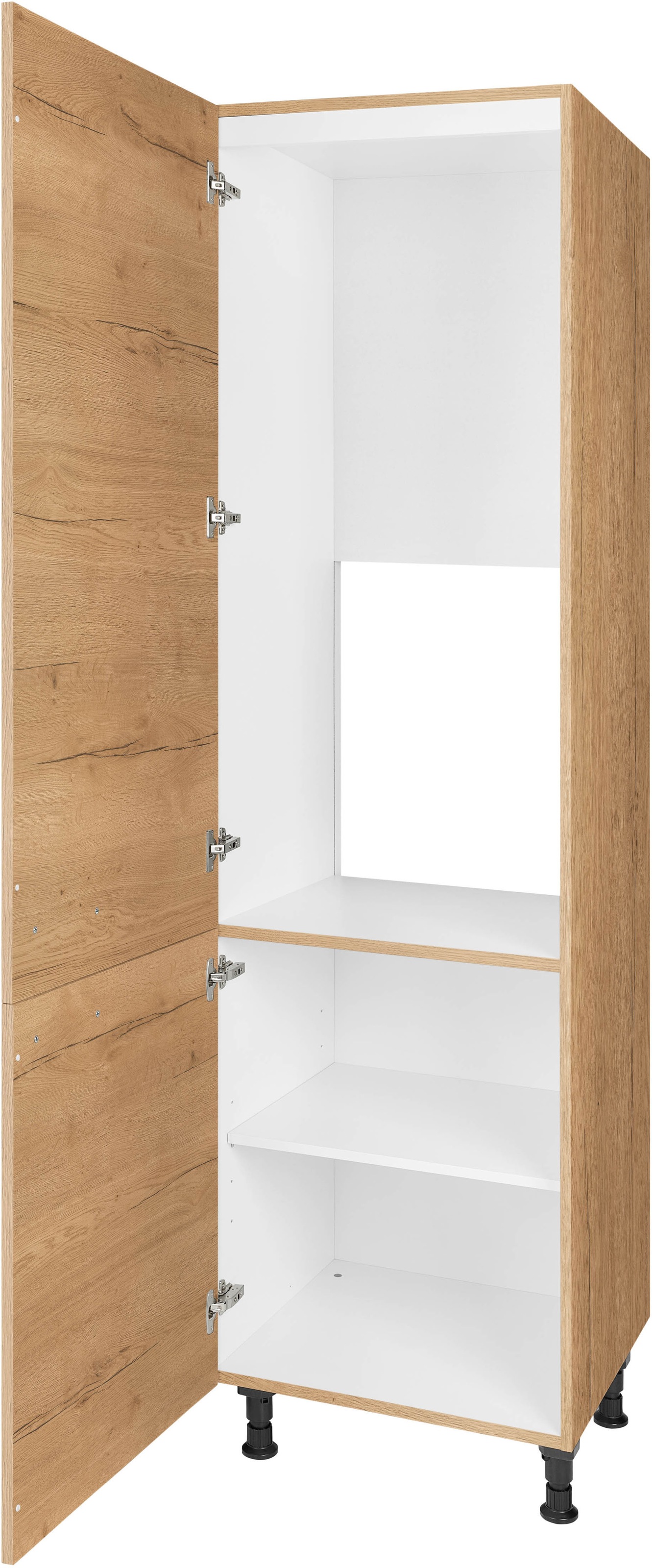 nobilia® Kühlumbauschrank »"Structura", mit zwei Türen und zusätzlichem Einlegeboden,«, vormontiert, Ausrichtung wählbar, Breite/Höhe: 60/216,6 cm