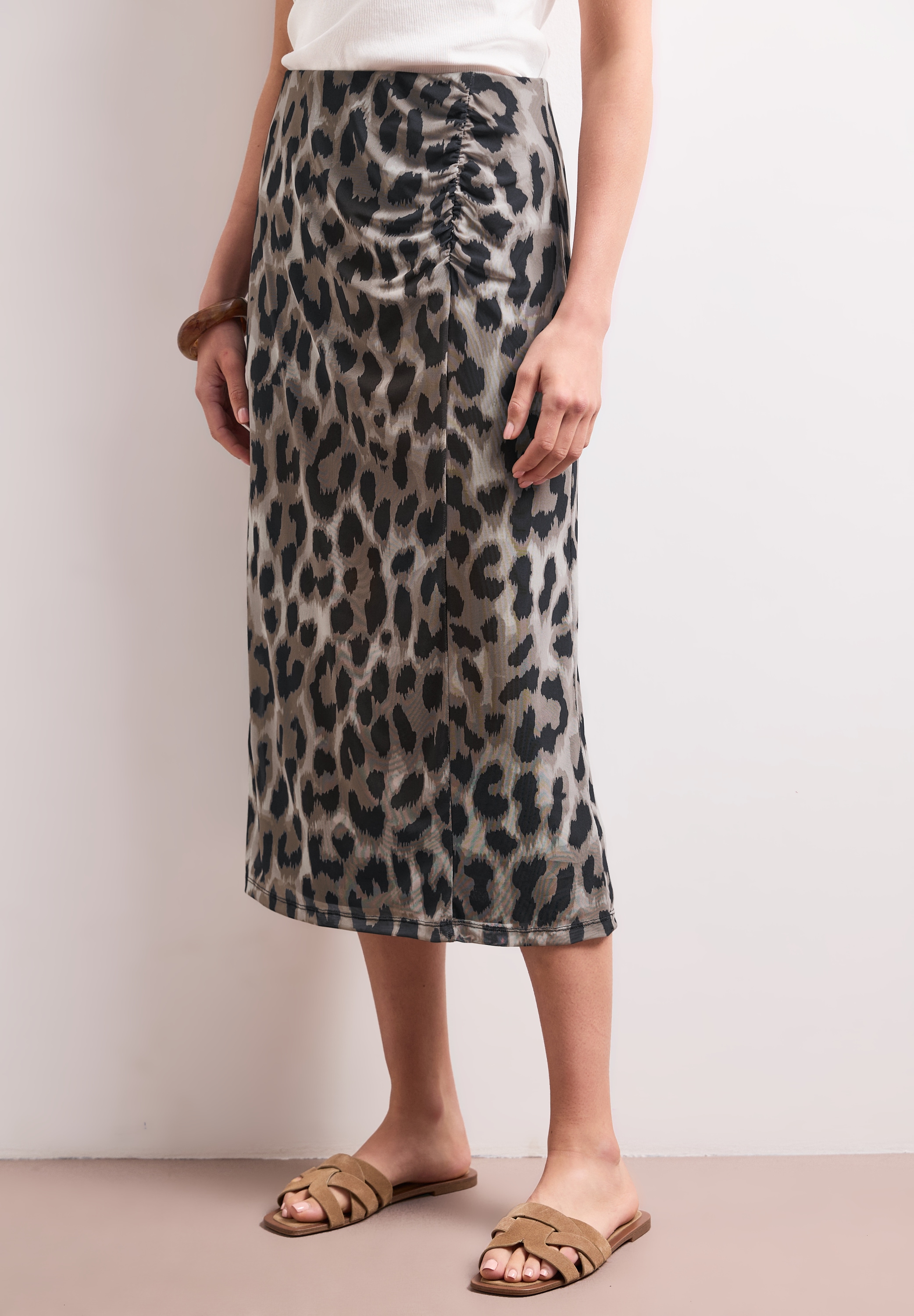 STREET ONE Midirock »Style Pepica« Sommerrrock aus Mesh mit Print