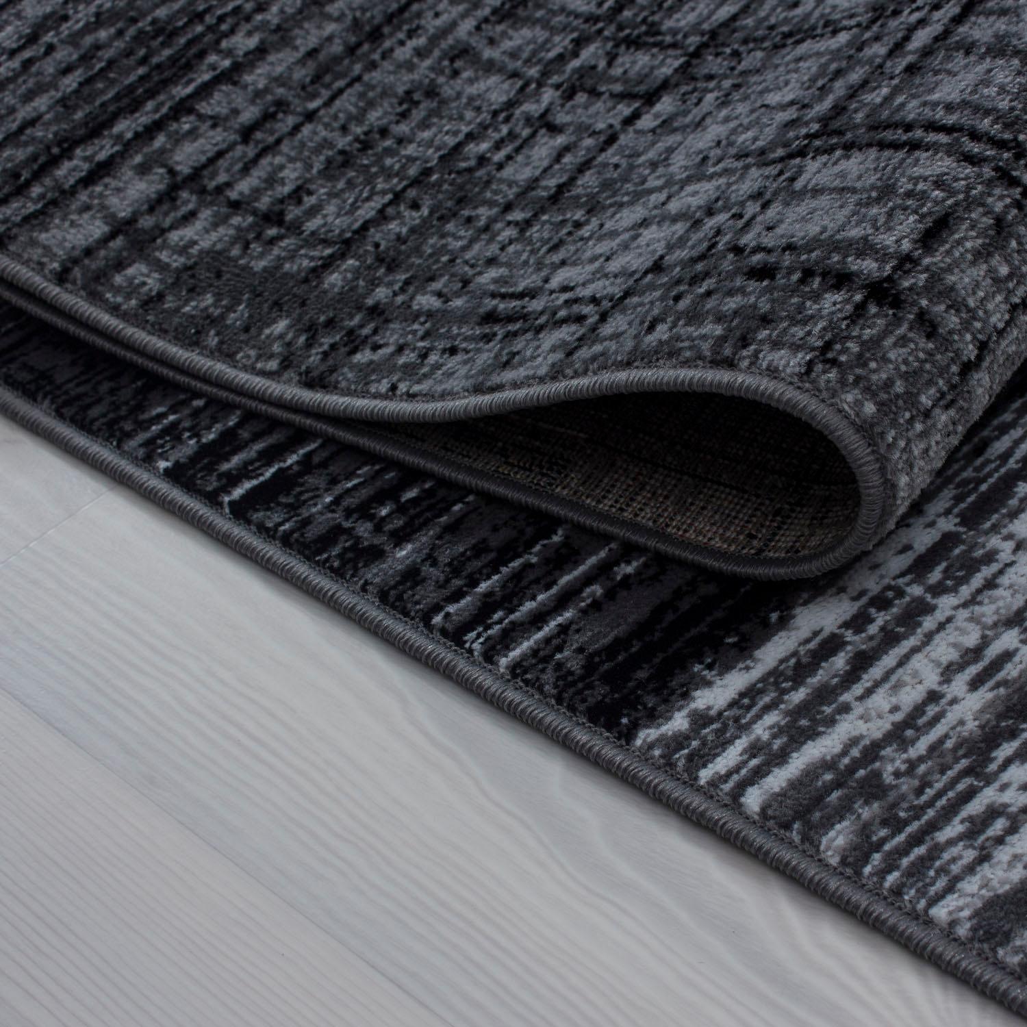 Teppich AYYILDIZ TEPPICHE "Plus 8001" Gr. 6, schwarz, B:200cm H:6mm L:290cm, Kunstfaser, Teppiche, Teppich, Läufer, gemusterter Flachflor, robust, Webteppich, alle Räume 3