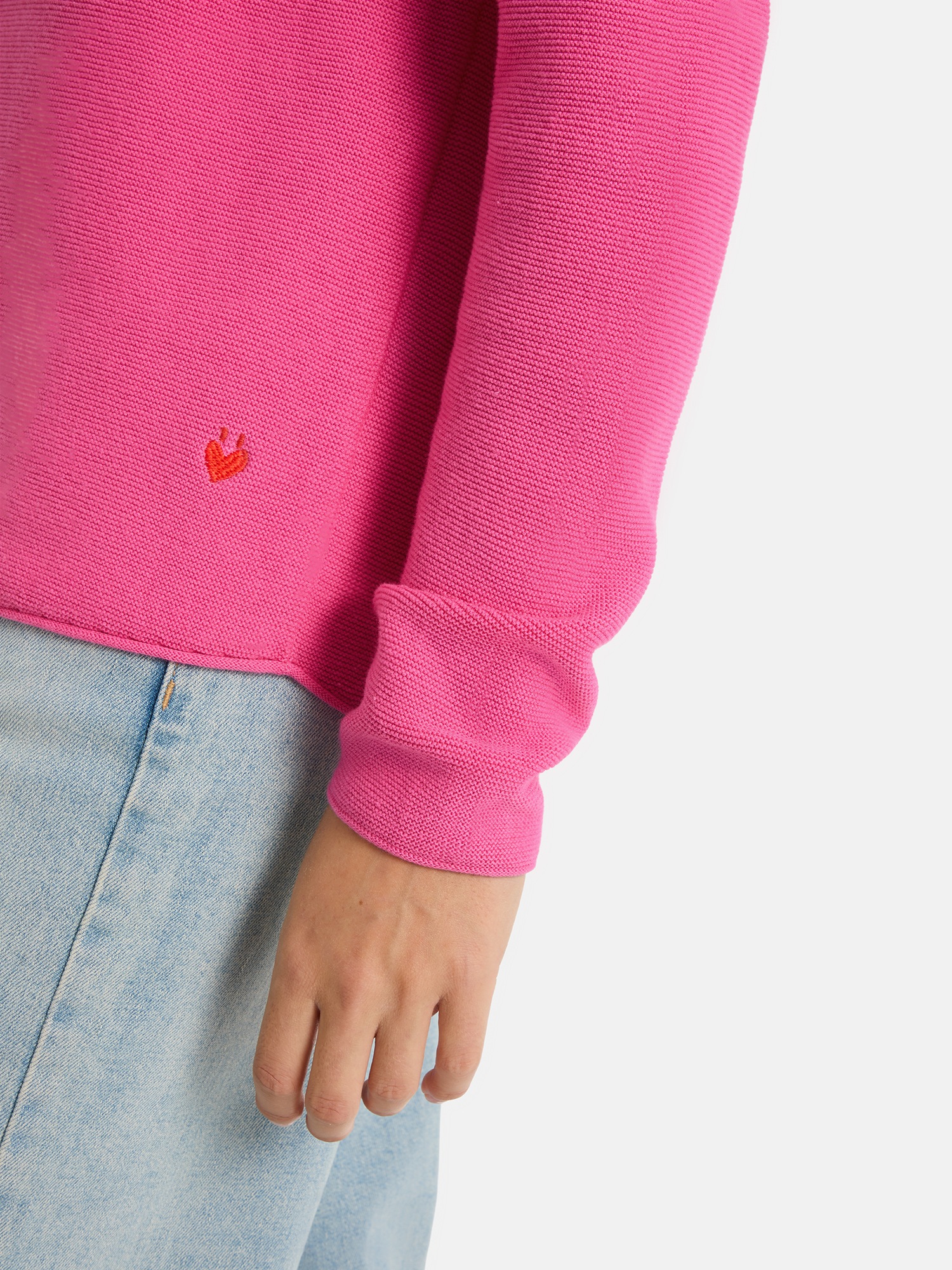 Thumbnail - Lieblingsstück Rundhalspullover "BiancaEP" aus reiner Baumwolle, unifarbenes Design