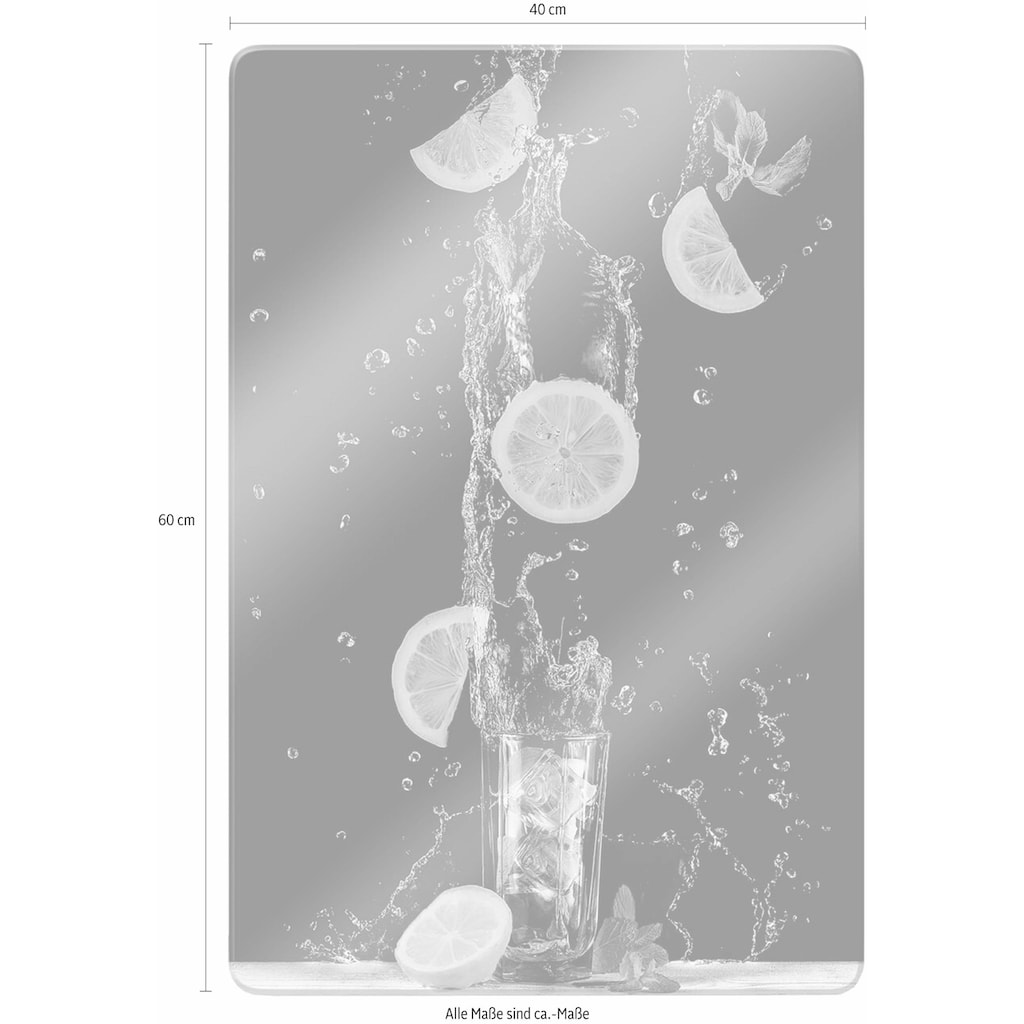 Wall-Art Glasbild »Belenko Splashing Lemonade«, (Set), Glasposter modern