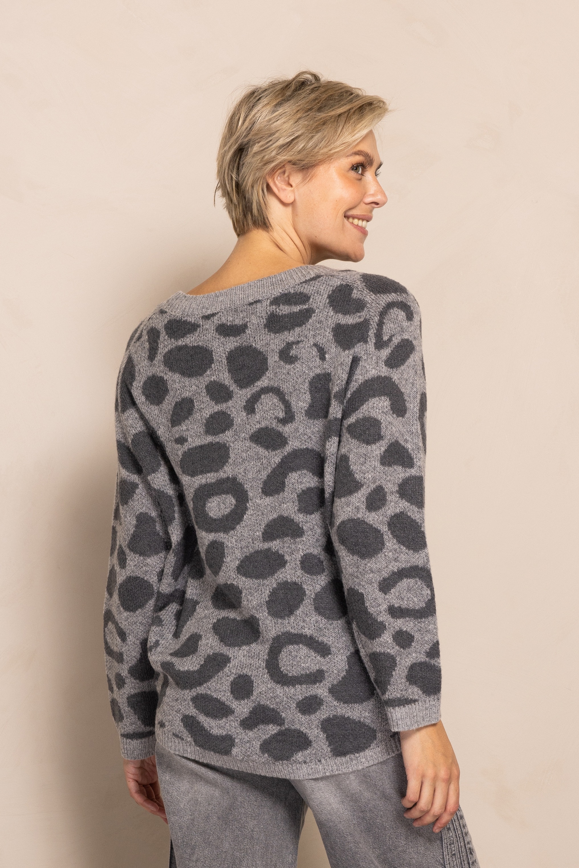 Zhrill Strickpullover "ZHISABELLA", Leoparden Muster, Regular Fit günstig online kaufen