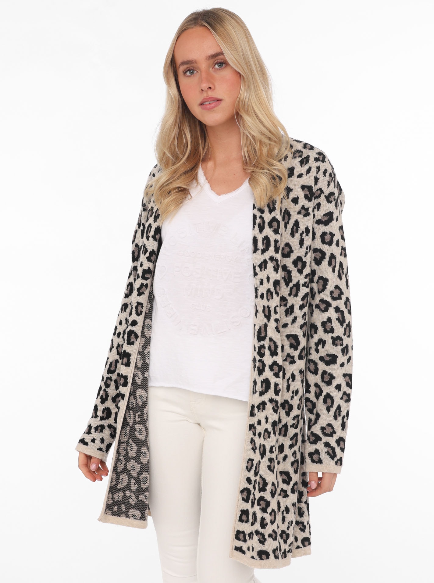 Zwillingsherz Cardigan ""Classic Leo Uni"", mit Leo Muster