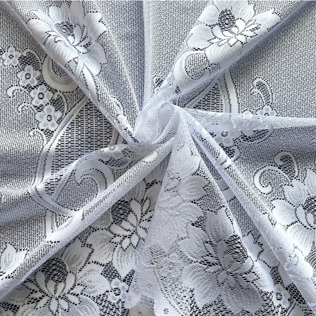 Weckbrodt Gardine »Chelsea«, (1 St.), Jacquard, halbtransparent, Bordüre,  Kante, floral, Blumen, Allover | BAUR