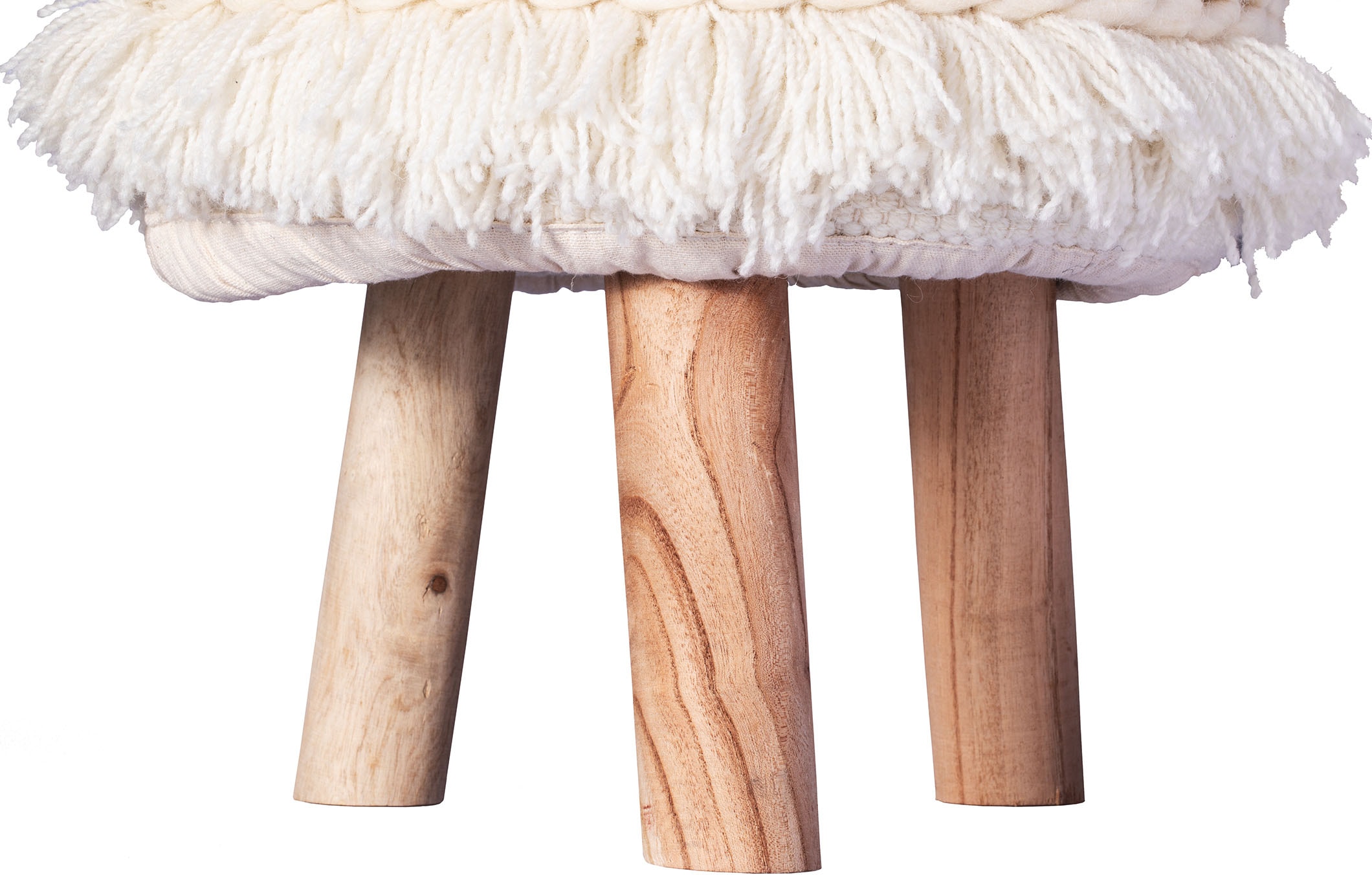 Kayoom Sitzhocker »Hocker Bohist 525, charaktergebende Strukturen mit Fransen und Quasten«, (1 St.), handgefertigtes Unikat, Boho-Style, gut kombinierbar