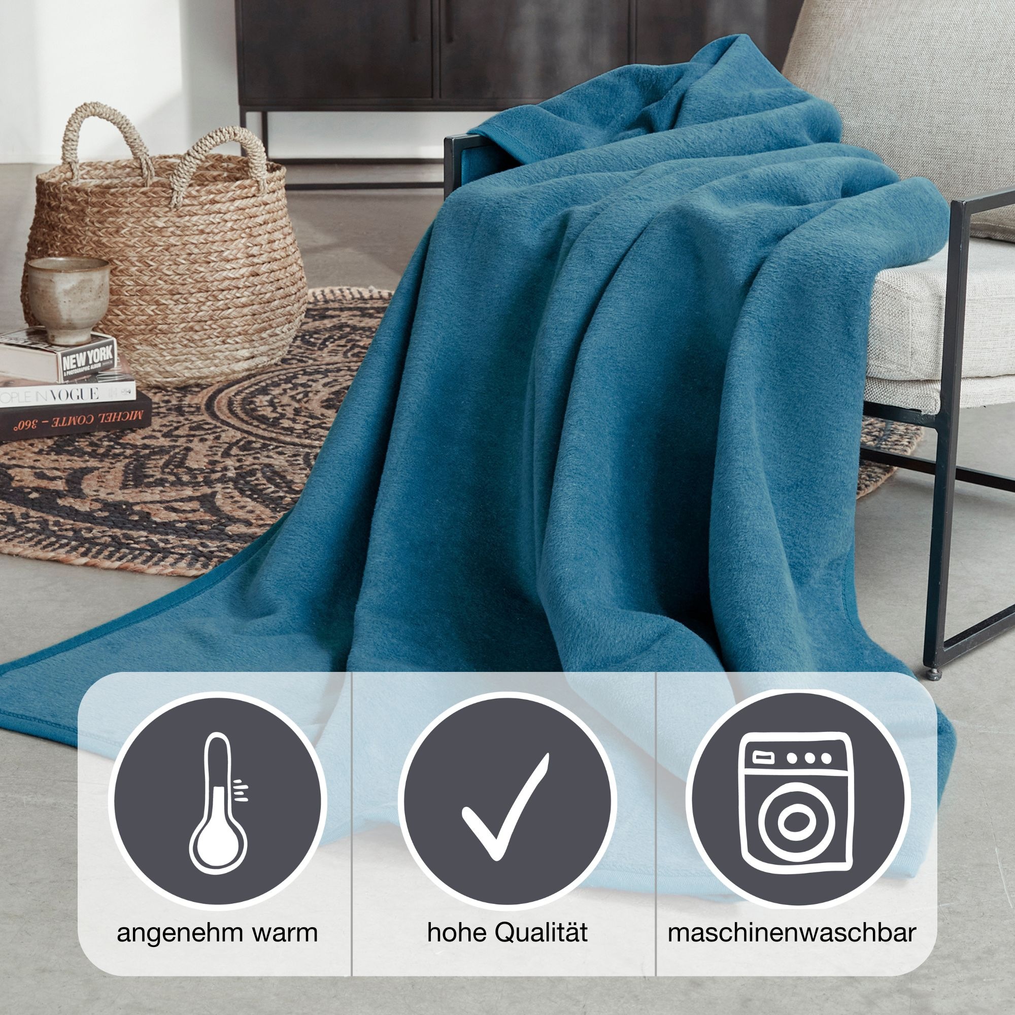 IBENA Wohndecke "Luxus" verschiedene Größen, unifarbenes Design, Kuscheldec günstig online kaufen