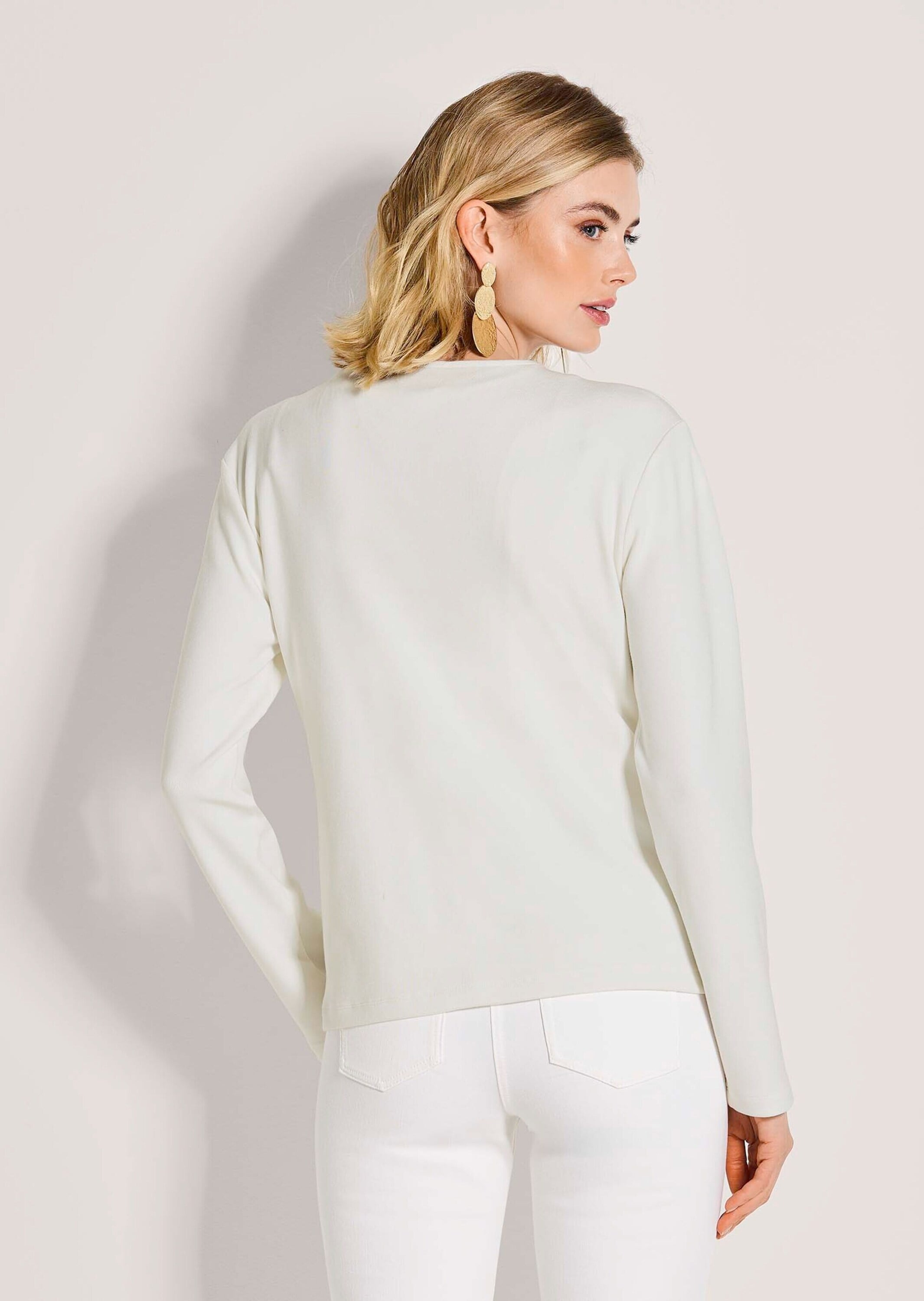 MADELEINE Langarmshirt »Shirtjacke Elegante Viskosejacke mit Reißverschluss«