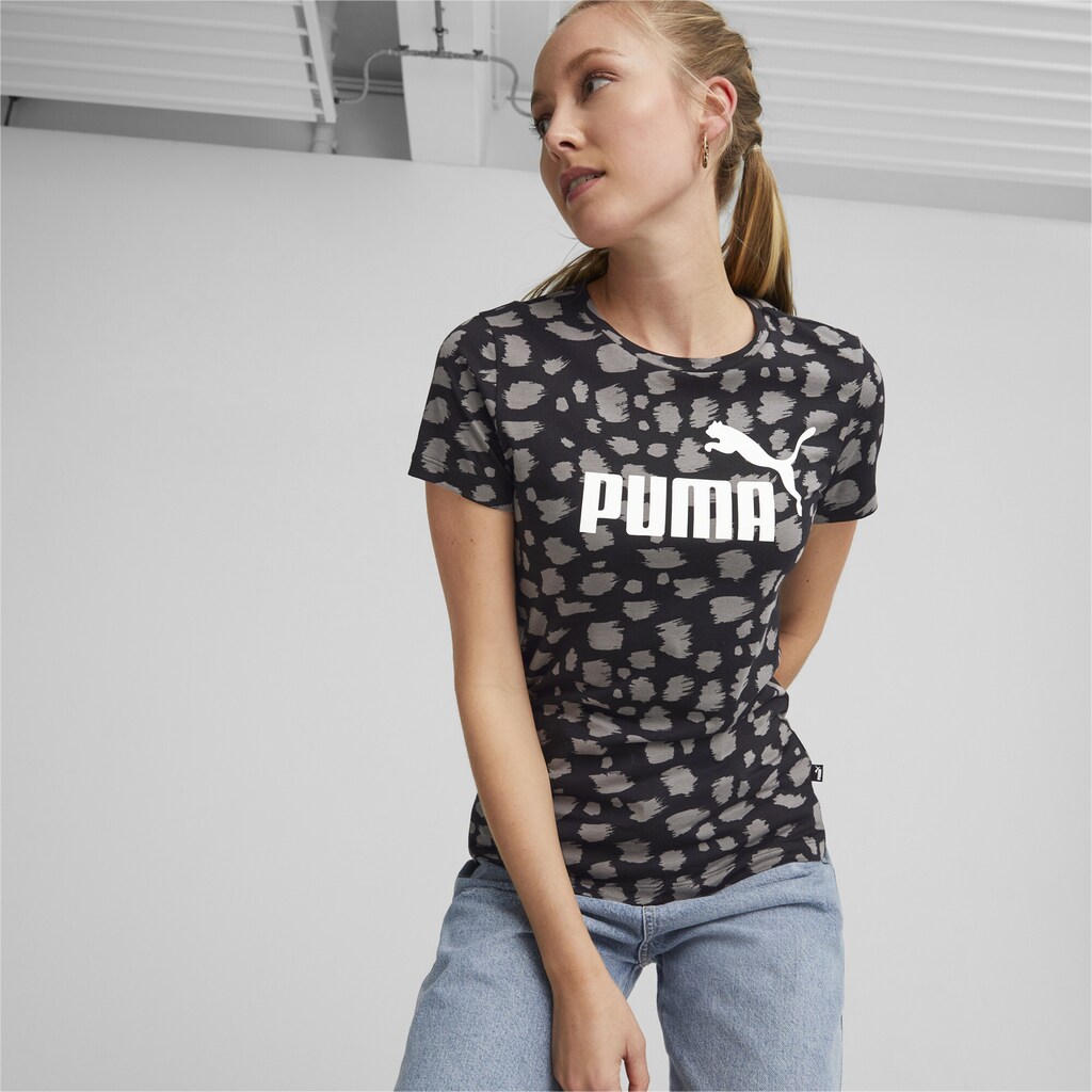 PUMA T-Shirt »Essentials+ T-Shirt mit Animal-Print Damen«