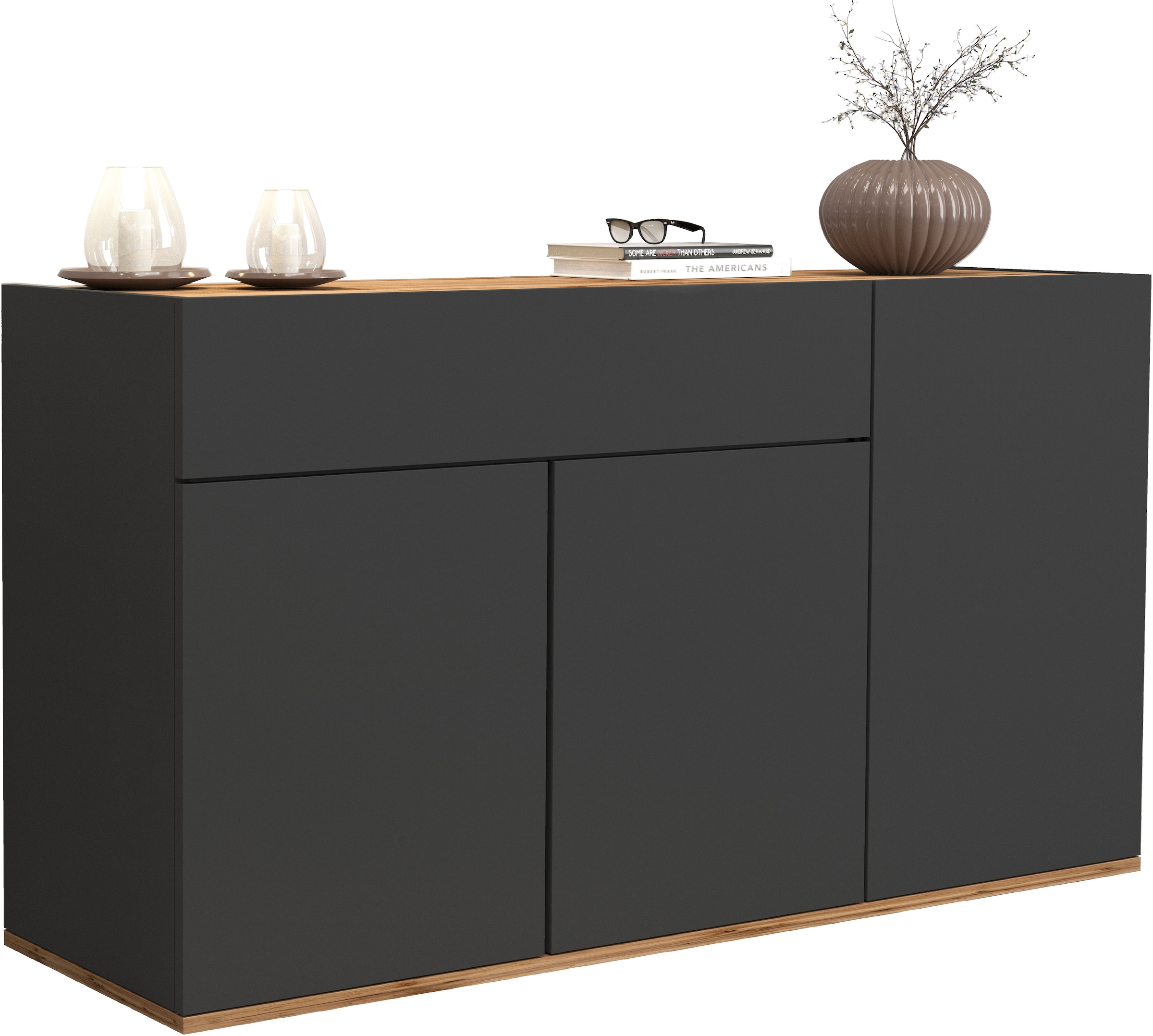 INOSIGN Sideboard »Garda, Kommode, Schrank, Kredenz«, 3 Türen, 1 Schublade, grifflos Breite 120,1 cm
