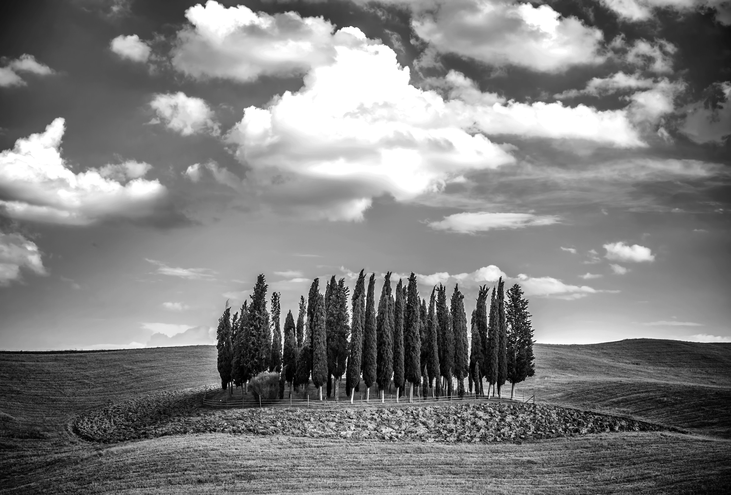 Papermoon Fototapete "Landschaft Schwarz & Weiß"