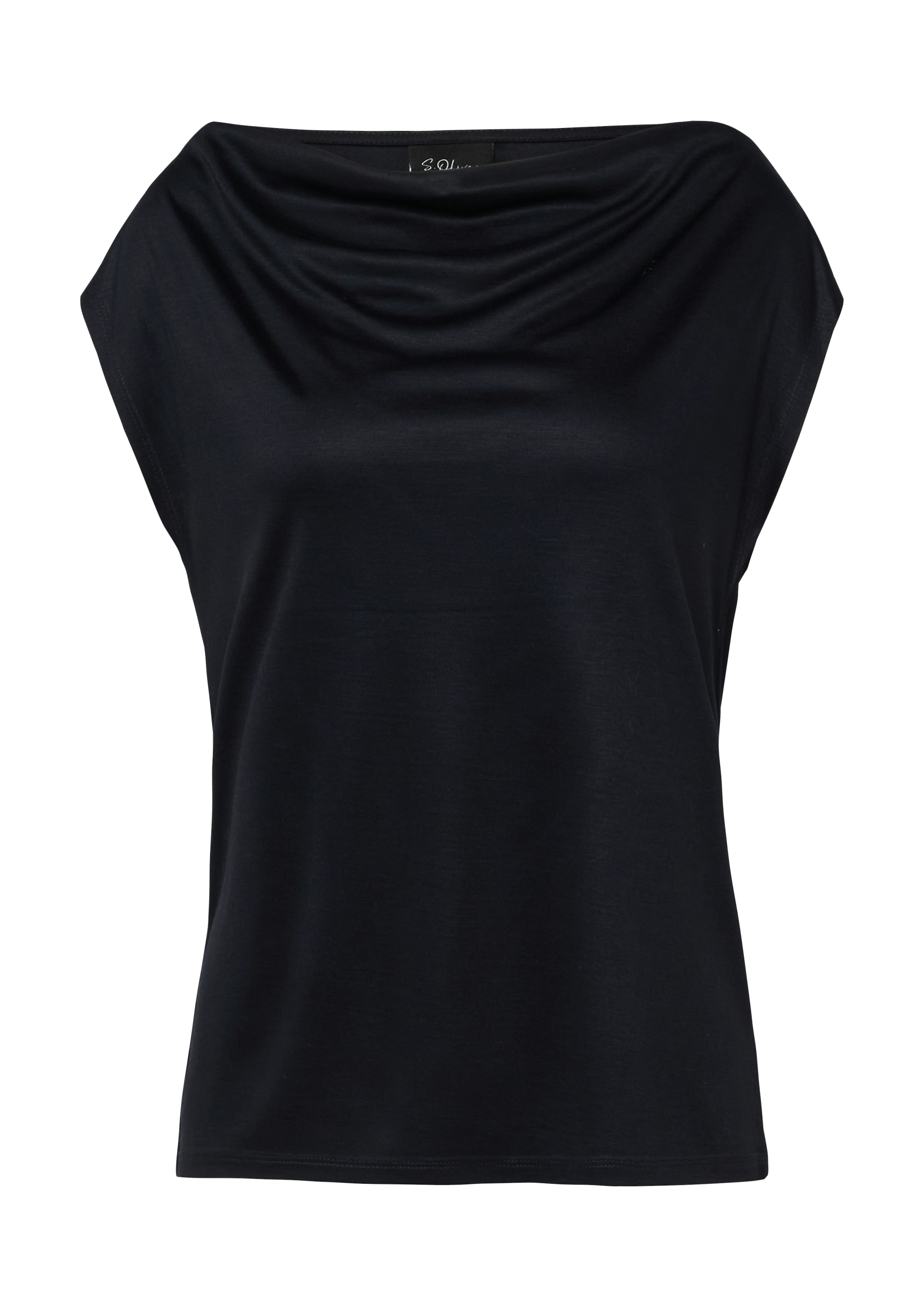 s.Oliver BLACK LABEL Wasserfallshirt mit Wasserfall-Kragen und aus reiner Viskose