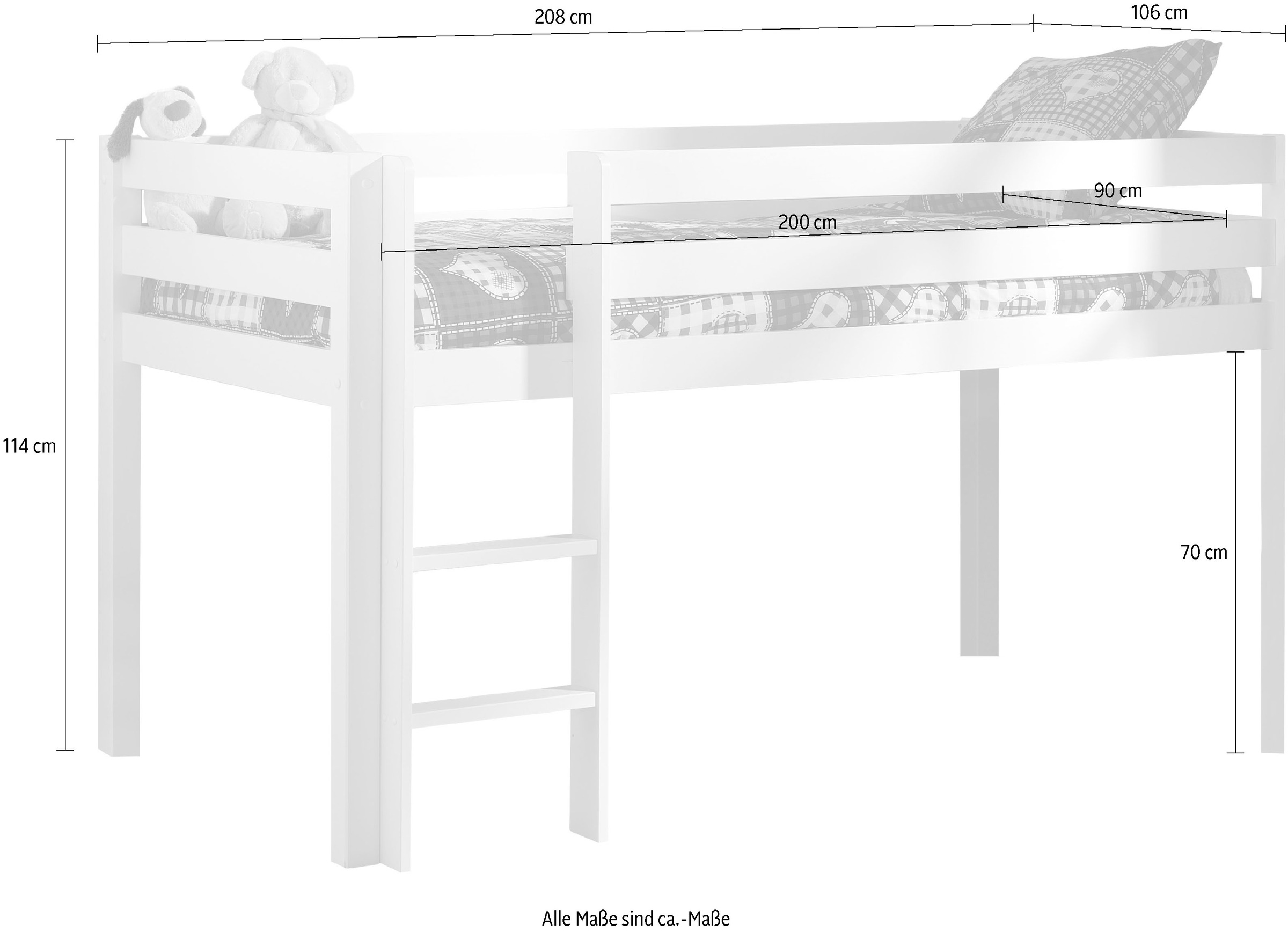 Vipack Hochbett »Pino«, (Made in Europe)