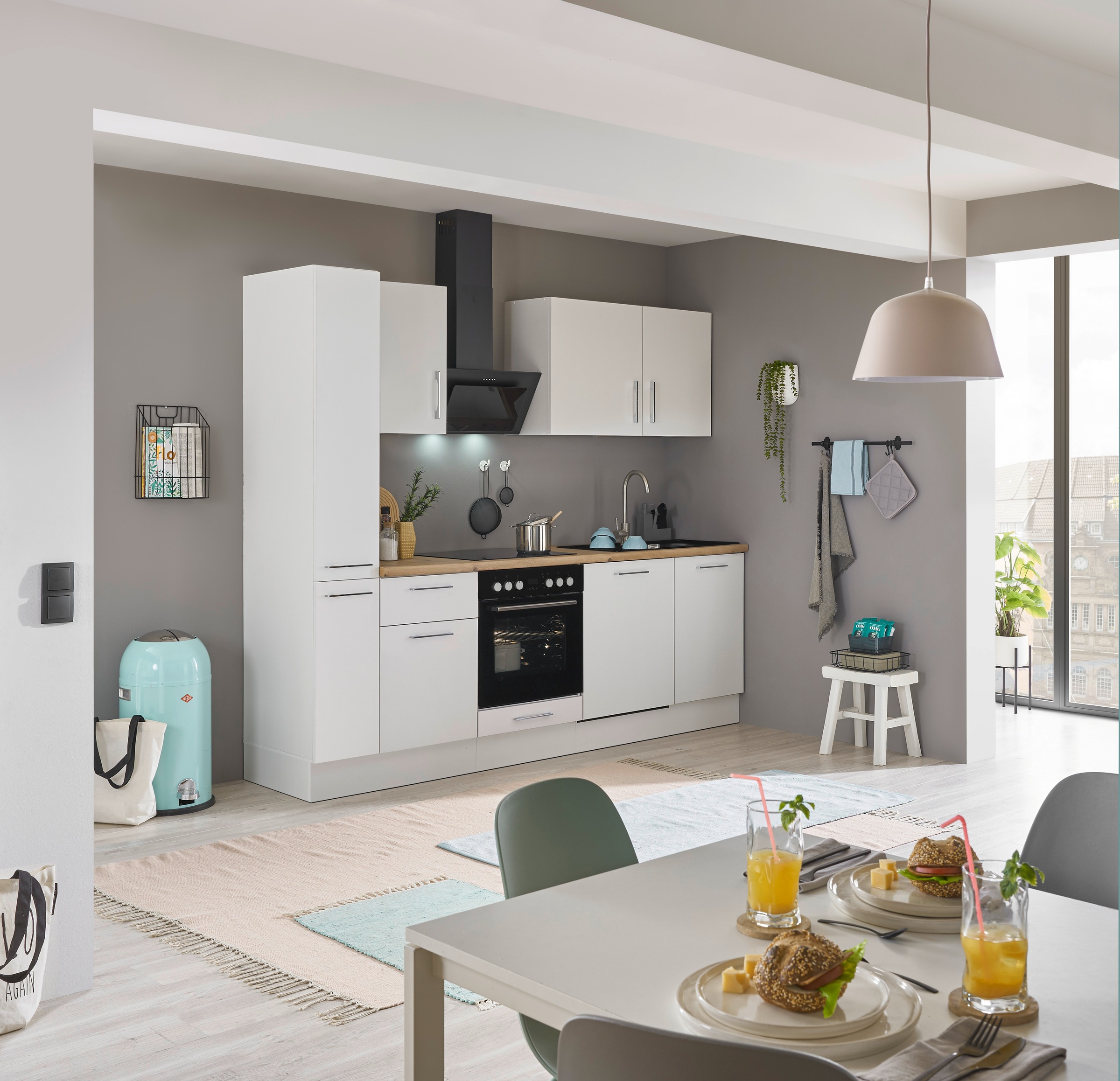 BASIC by Balculina Küchenzeile »Turin«, Breite 250 cm, wahlweise mit E-Geräten