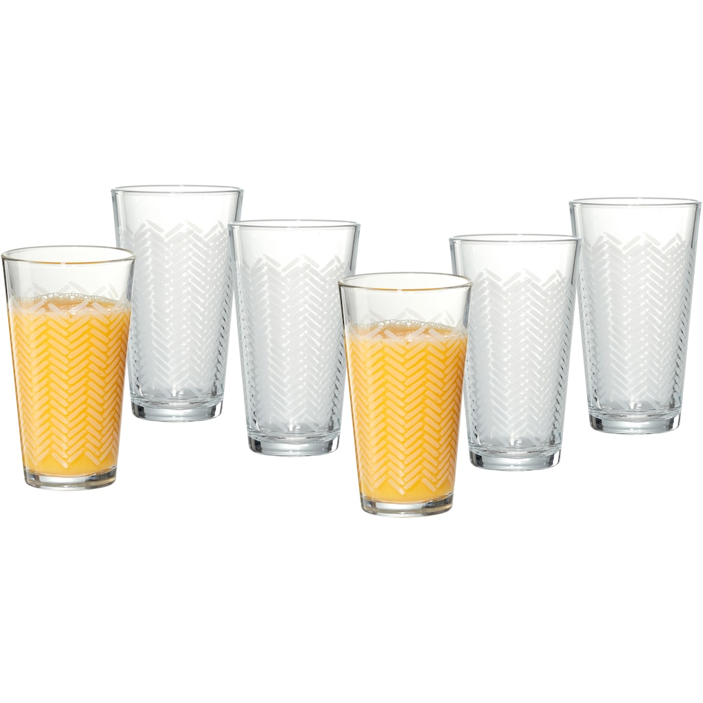 Ritzenhoff & Breker Longdrinkglas »Happy, Stripes«, (Set, 6 tlg., 6 Longdrinkgläser, je 400 ml)