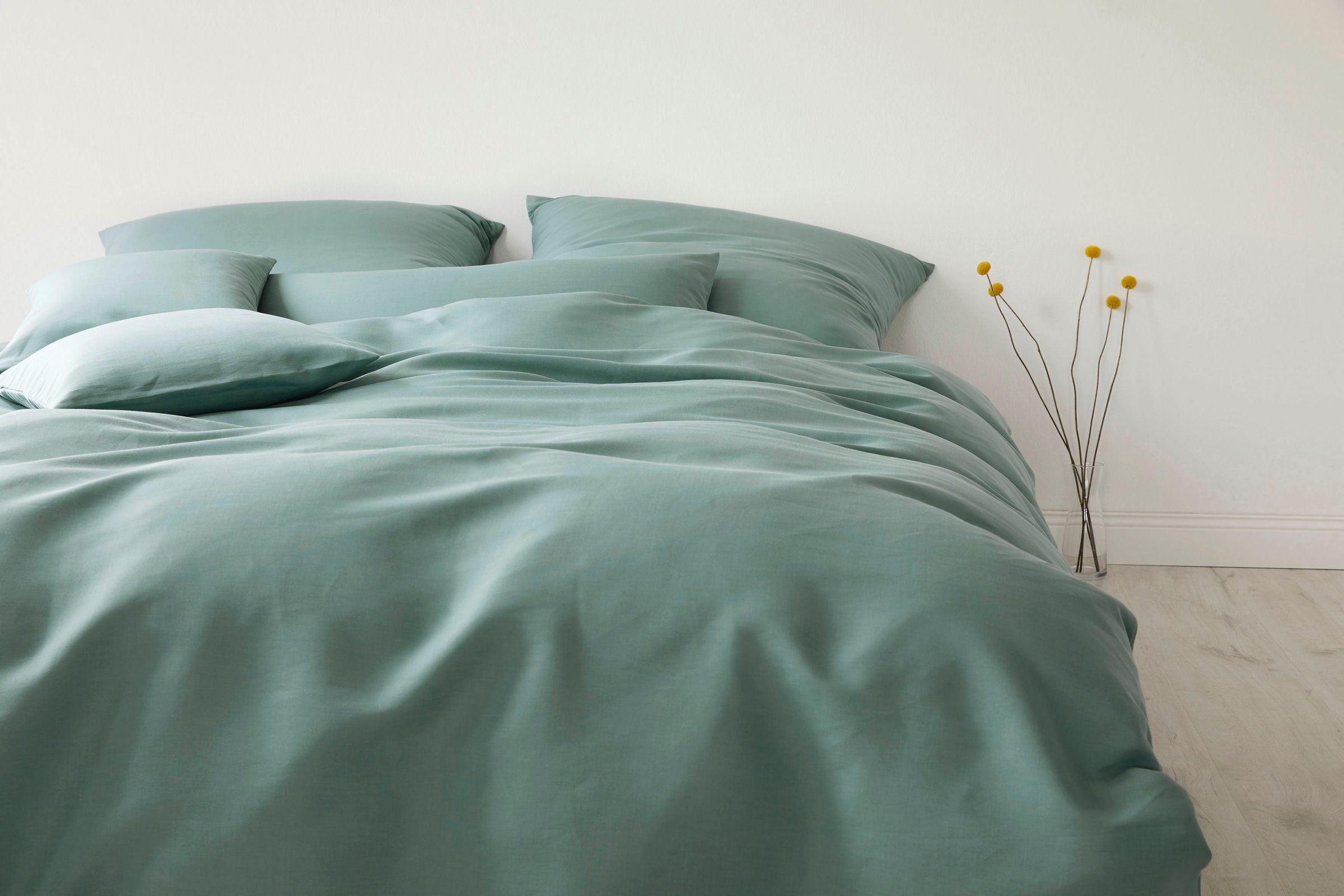 Elegante Bettwäsche »Breeze in Gr. 135x200 oder 155x220 cm«, (2 tlg.), Bettwäsche in Halbleinen-Qualität, Bettwäsche mit Reißverschluss