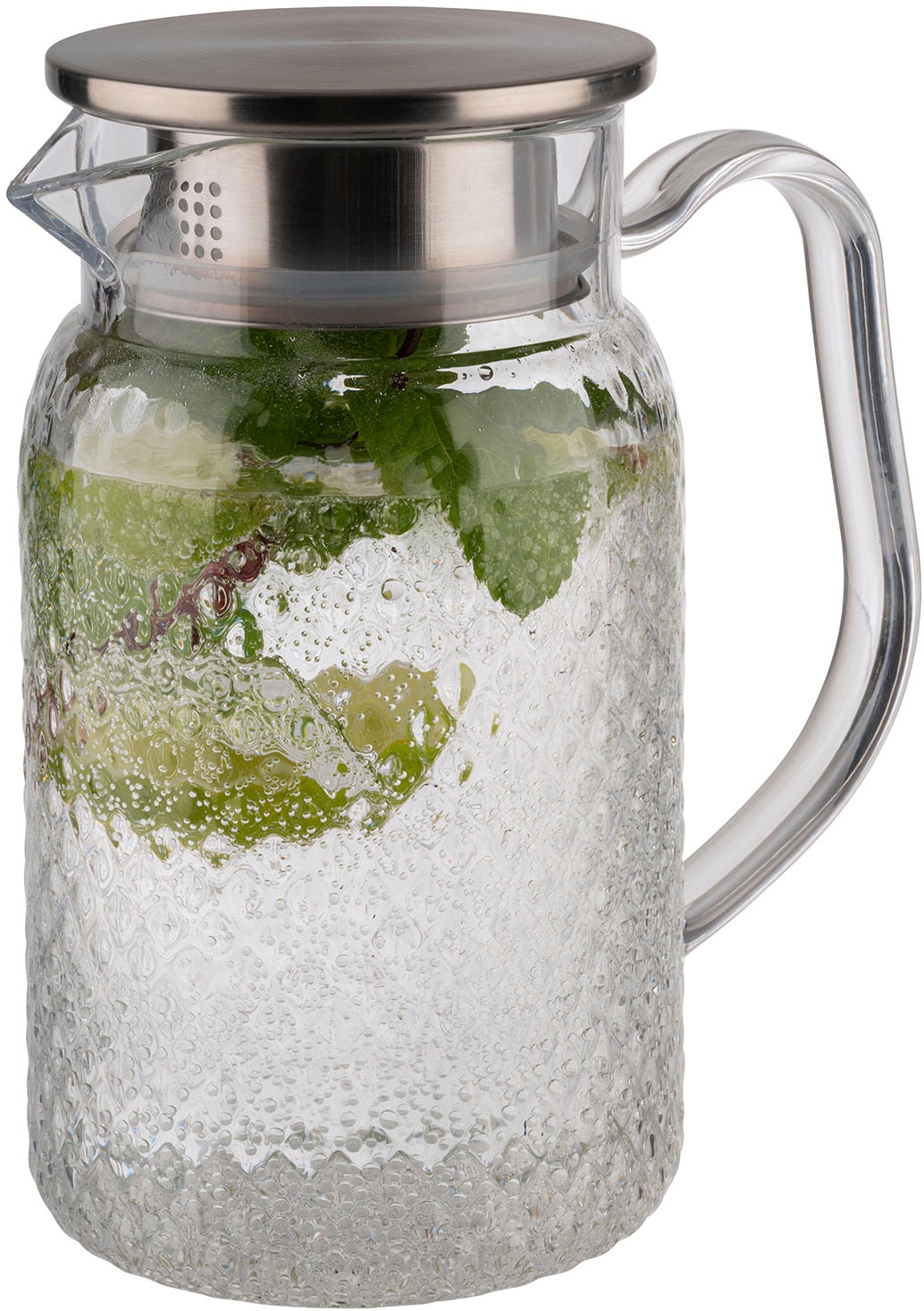 APS Wasserkanne »Saft-/ Wasserkanne Ø 10 cm, 1 Liter«, 1 l, (1 St.), Deckel aus Edelstahl mit Silikondichtung