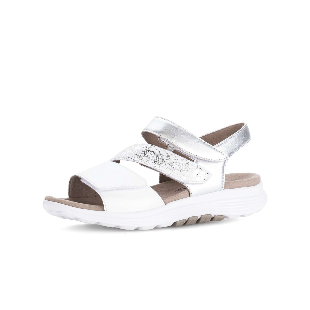 Riemchensandale GABOR "Riemchensandale", Damen, Gr. 37,5, silber, Schuhe Riemchensandale 4