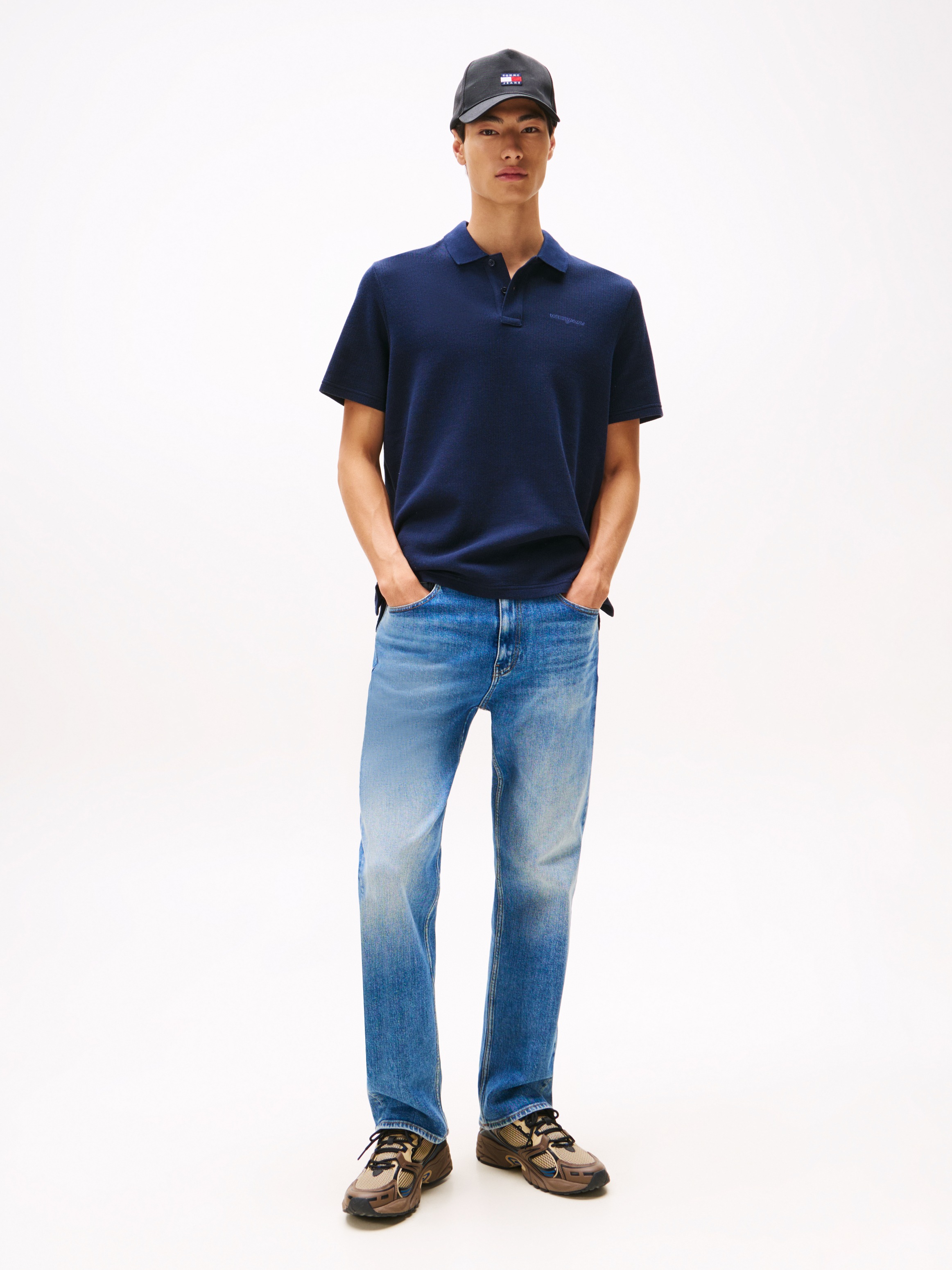 Thumbnail - Tommy Jeans Poloshirt "TJM WAFFLE SCRIPT" regular fit, mit Struktur, Polokragen