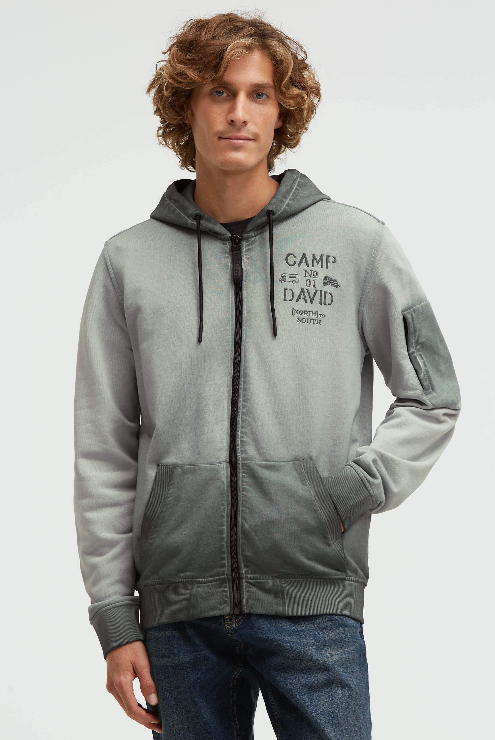 CAMP DAVID Kapuzensweatjacke mit Ärmeltasche