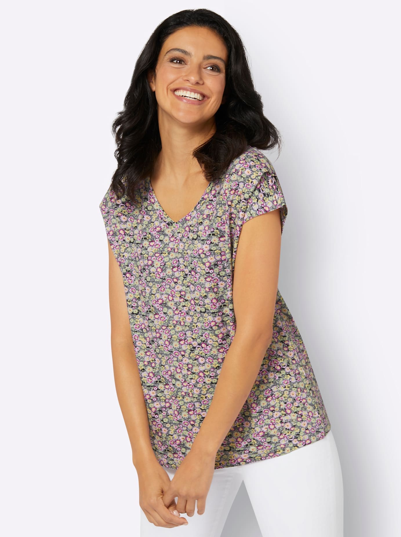 Inspirationen V-Shirt »Druck-Shirt«, (1 tlg.)