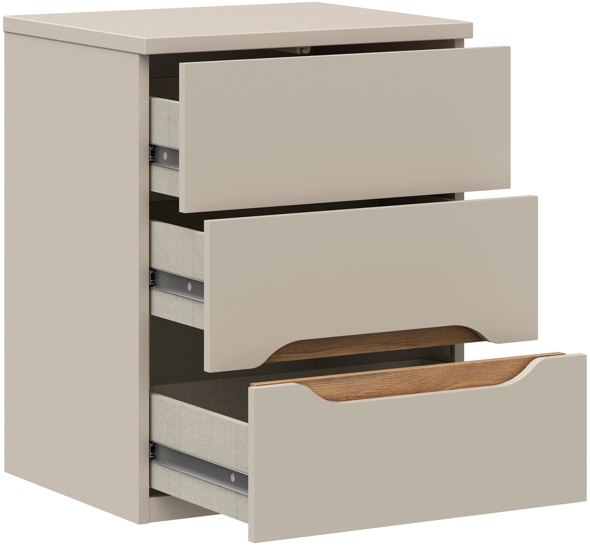 FORTE Nachtkommode, B/H/T 50,4/63,5/41,5 cm Nako passend zum Boxspringbett