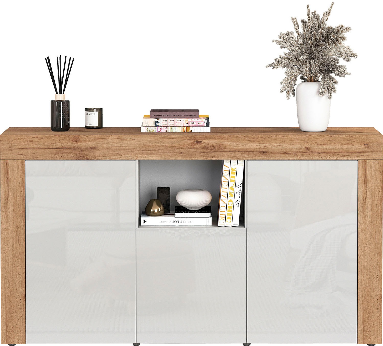 INOSIGN Sideboard "CHRONOS Breite 155 cm mit 3 Türen, 1 offenes und 6 gesch günstig online kaufen
