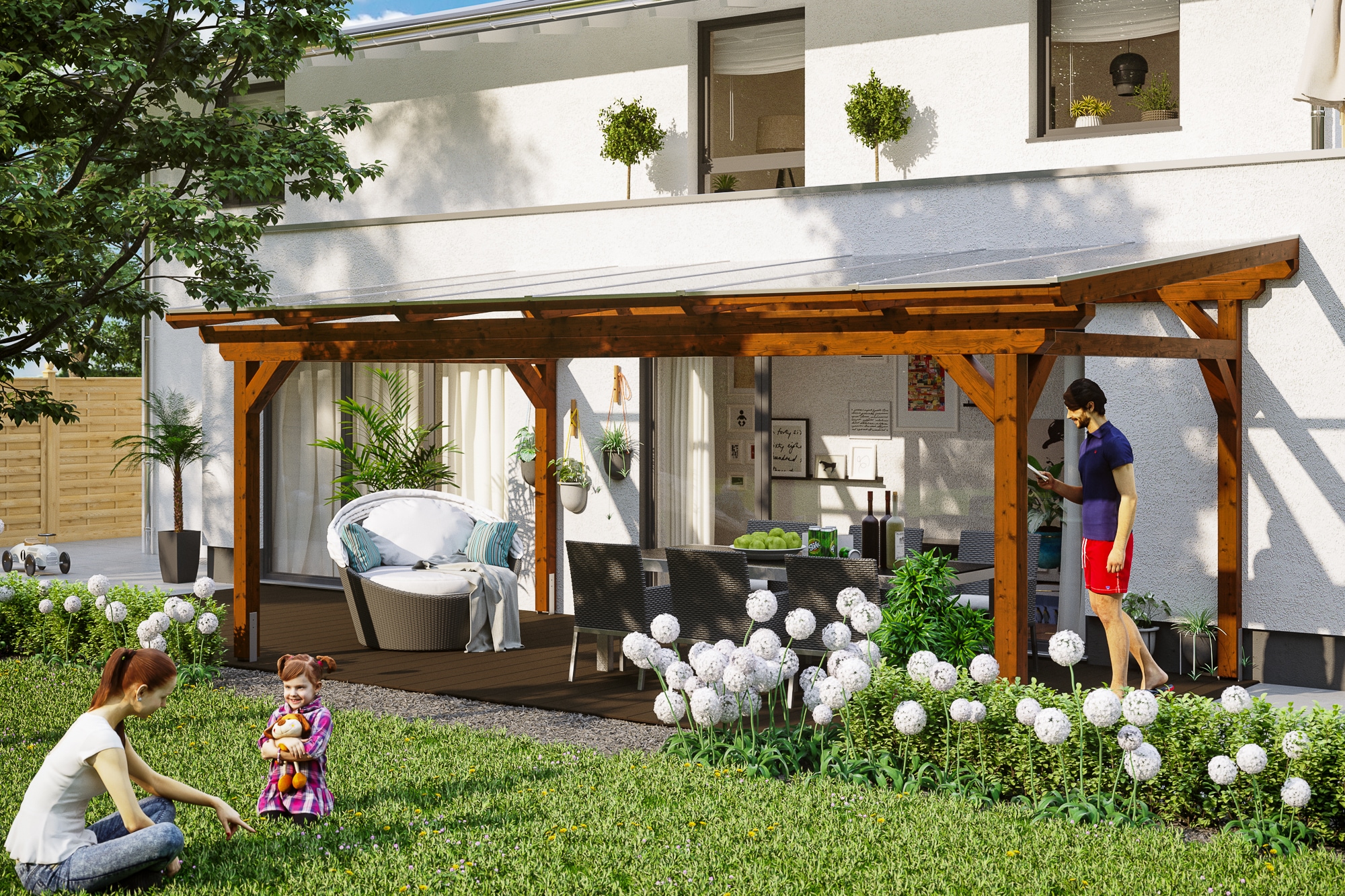 Skanholz Terrassendach »Sanremo«, Leimholz