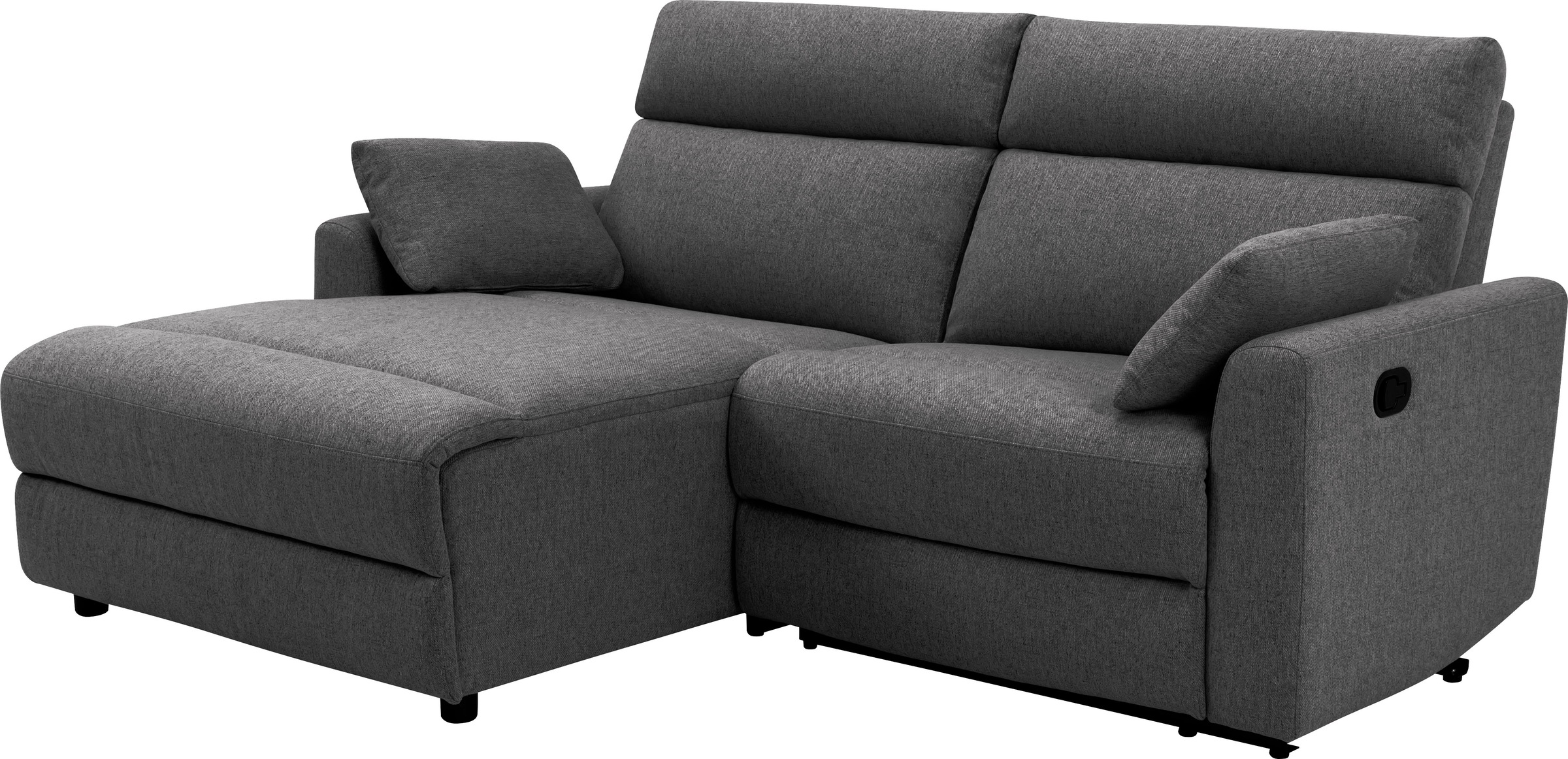 Ecksofa INOSIGN "JENNA L-Form, 209cm - OTTO. Verlässliche Qualität.", grau (anthrazit), B:209cm H:100,5cm T:163cm, Webstoff 100% Polyester, Sofas, Ecksofa, manuelle o. elektrische Relaxfunktion, USB A/C, Struktur fein. 10