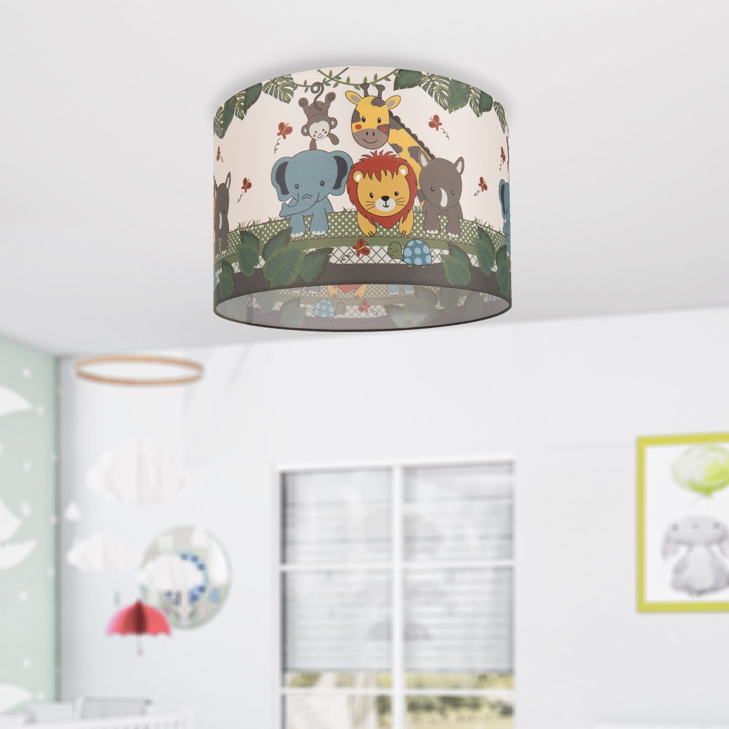 »Diamond 1 E27 Kinderzimmer, LED 634«, Home Deckenleuchte Dschungel-Tiere, Kinderlampe Paco BAUR | flammig-flammig, Deckenlampe