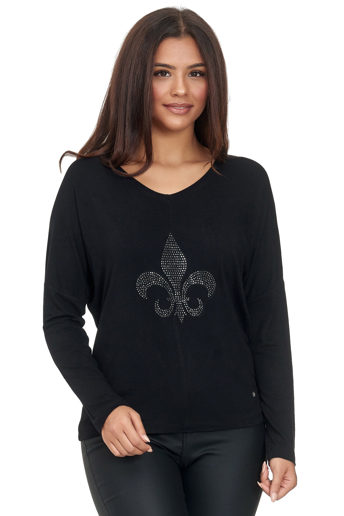 Decay Langarmshirt, mit trendiger Strass-Applikation