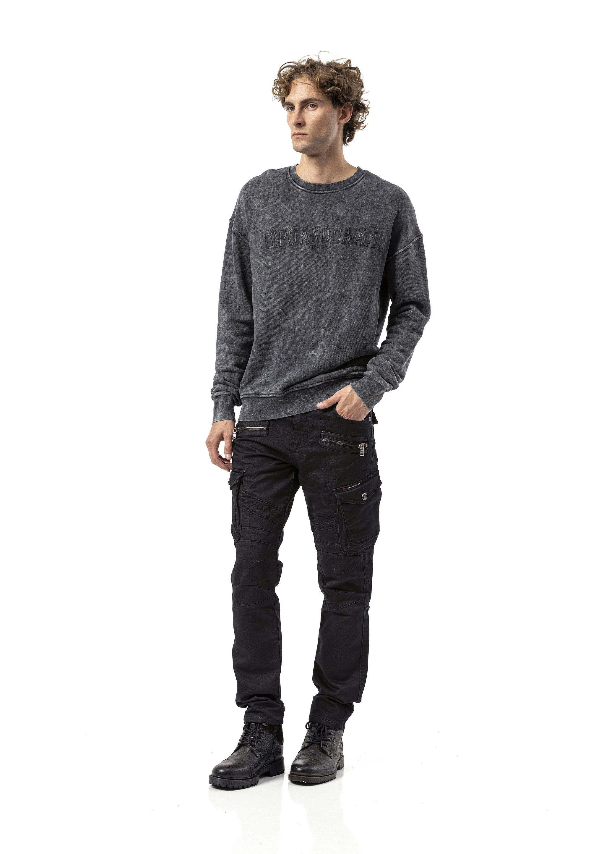 Cipo & Baxx Sweatshirt »CL595«, mit Rundhalsausschnitt
